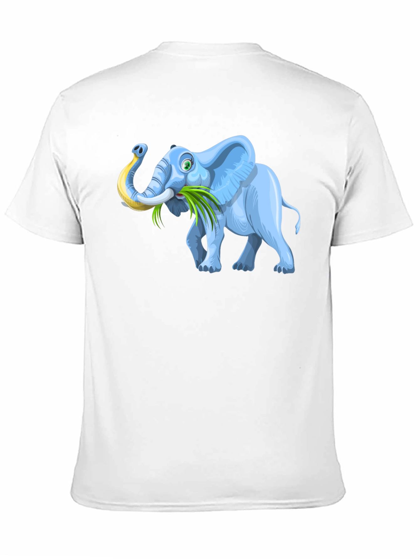 Cartoon Elephant Graphic Tee - Black Casual T-Shirt