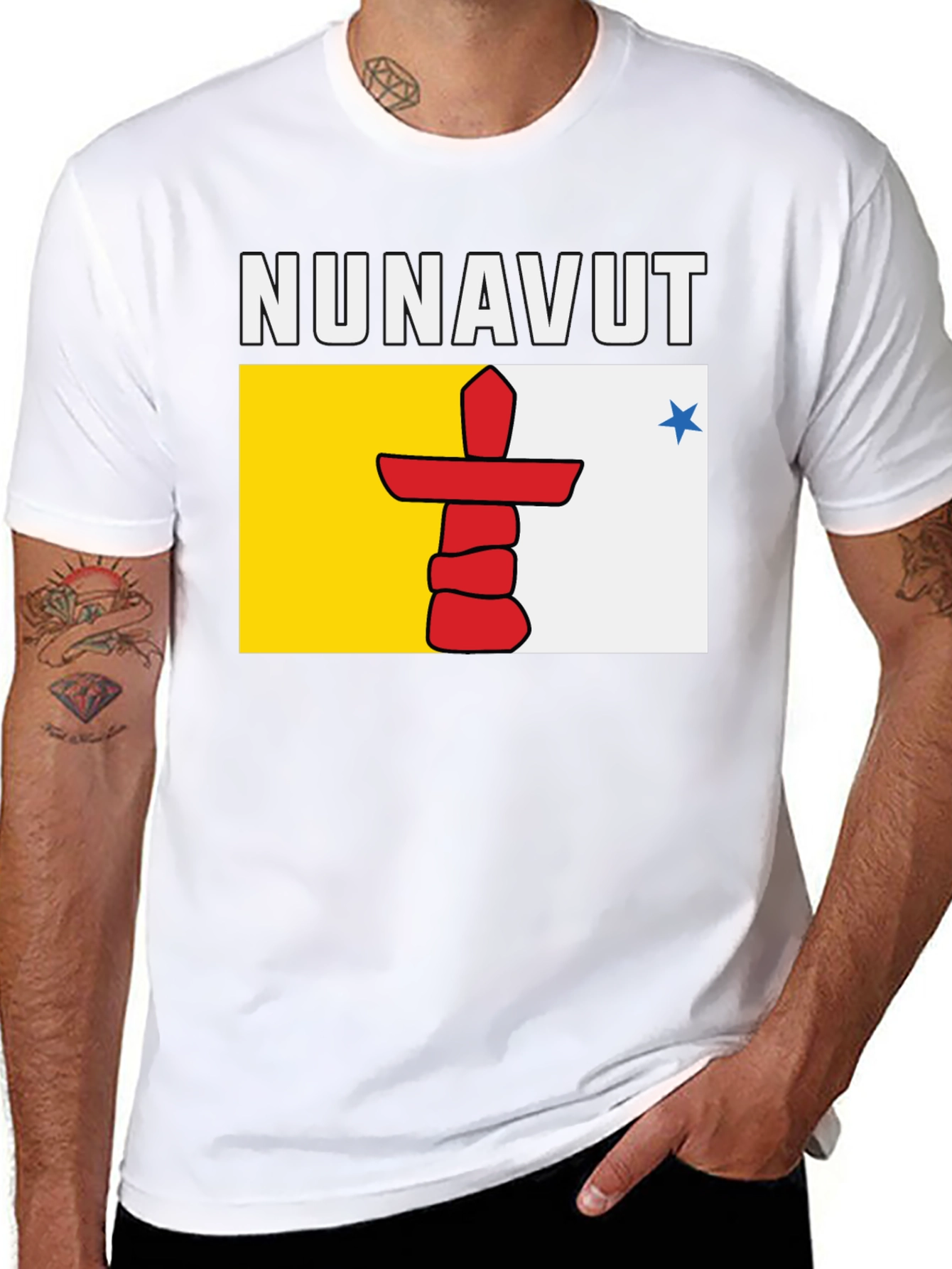 Nunavut Flag T-Shirt - Black Tee