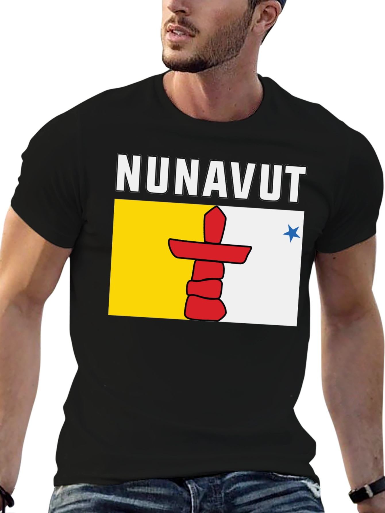 Nunavut Flag T-Shirt - Black Tee