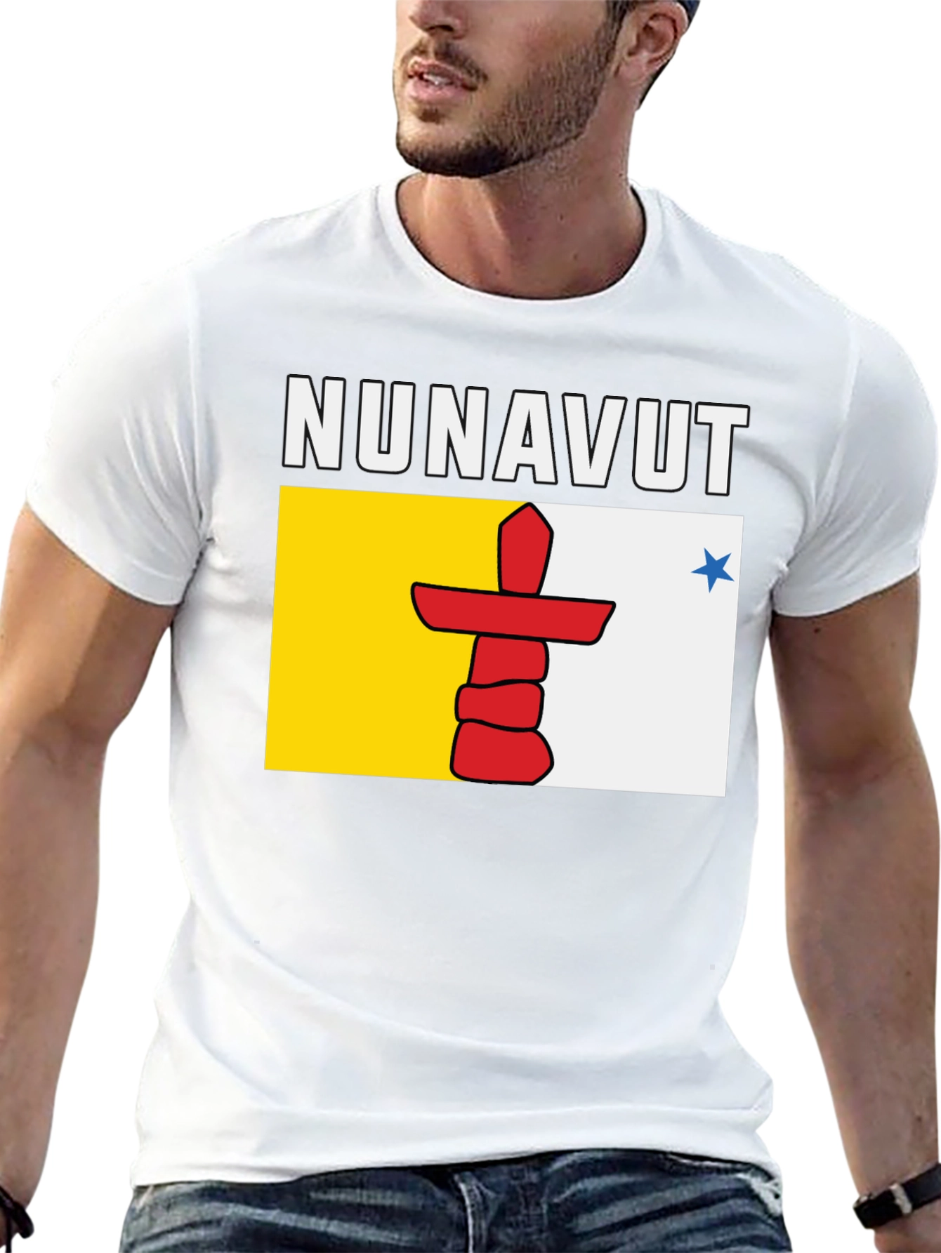 Nunavut Flag T-Shirt - Black Tee