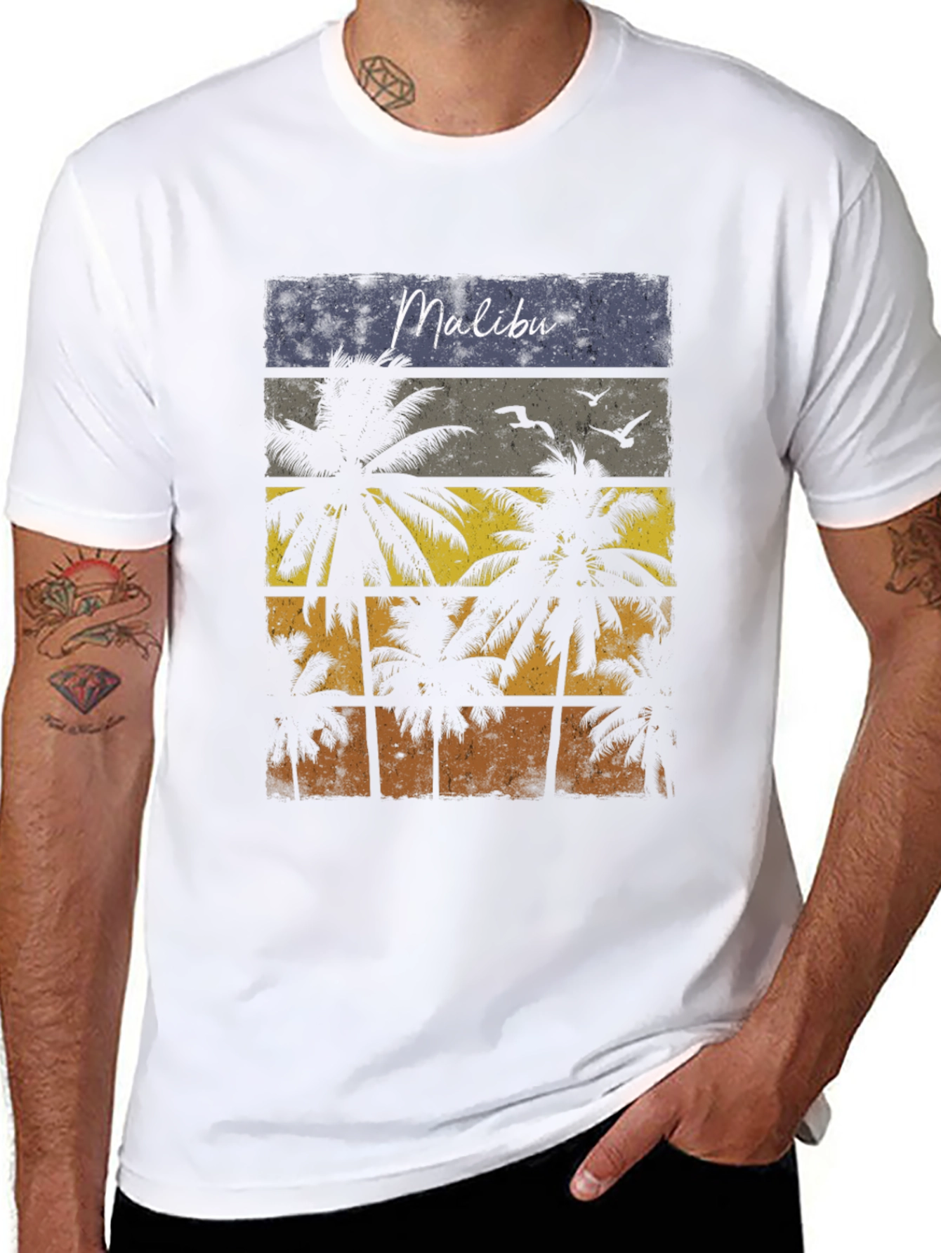 Malibu Palms Retro Graphic T-Shirt