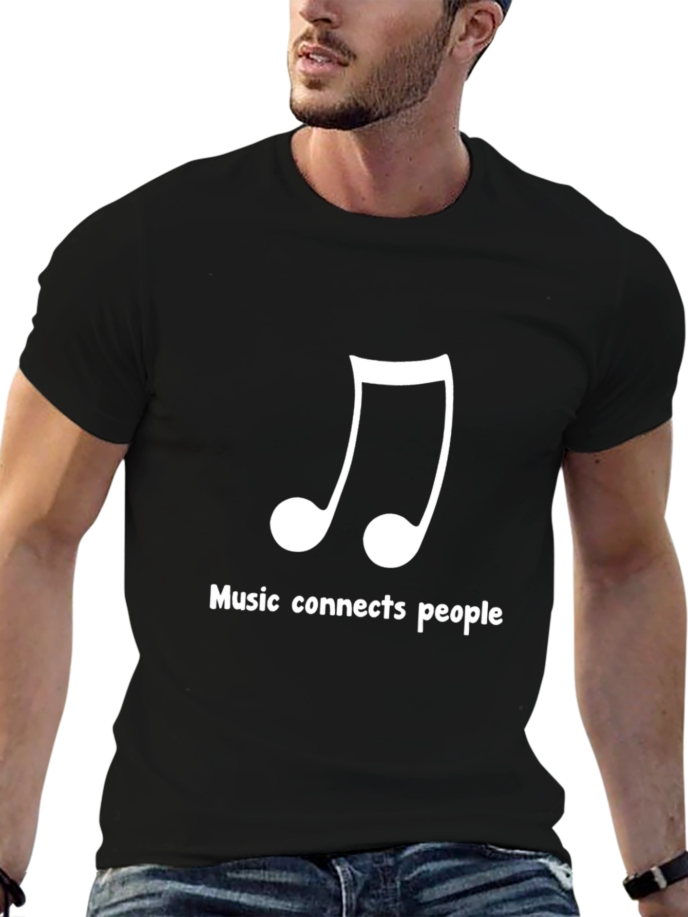 Music Connects People Black T-Shirt