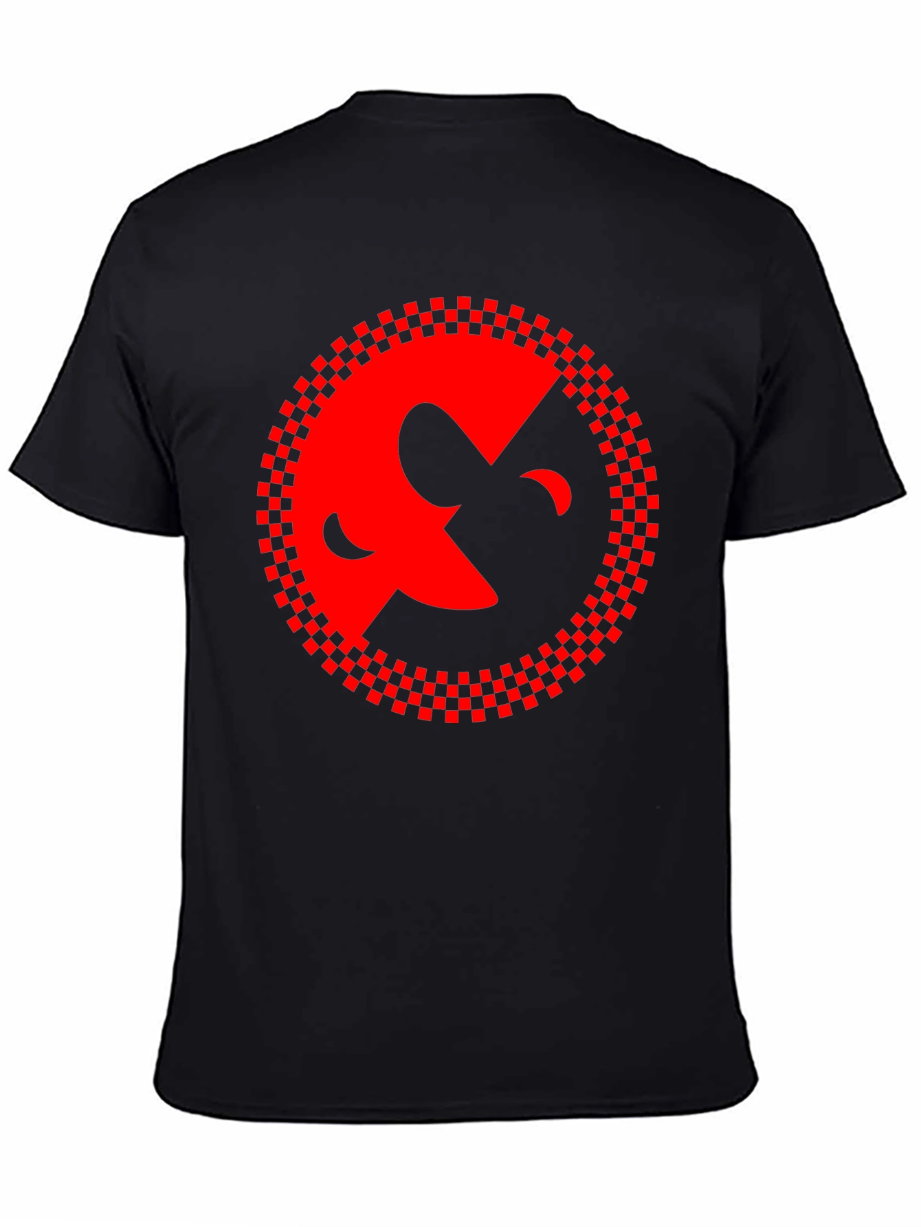 Abstract Face Graphic Black Tee