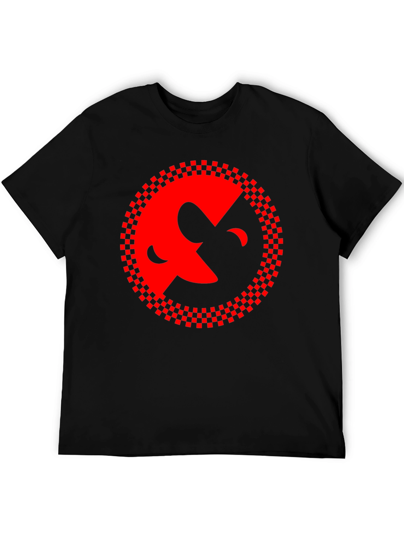 Abstract Face Graphic Black Tee