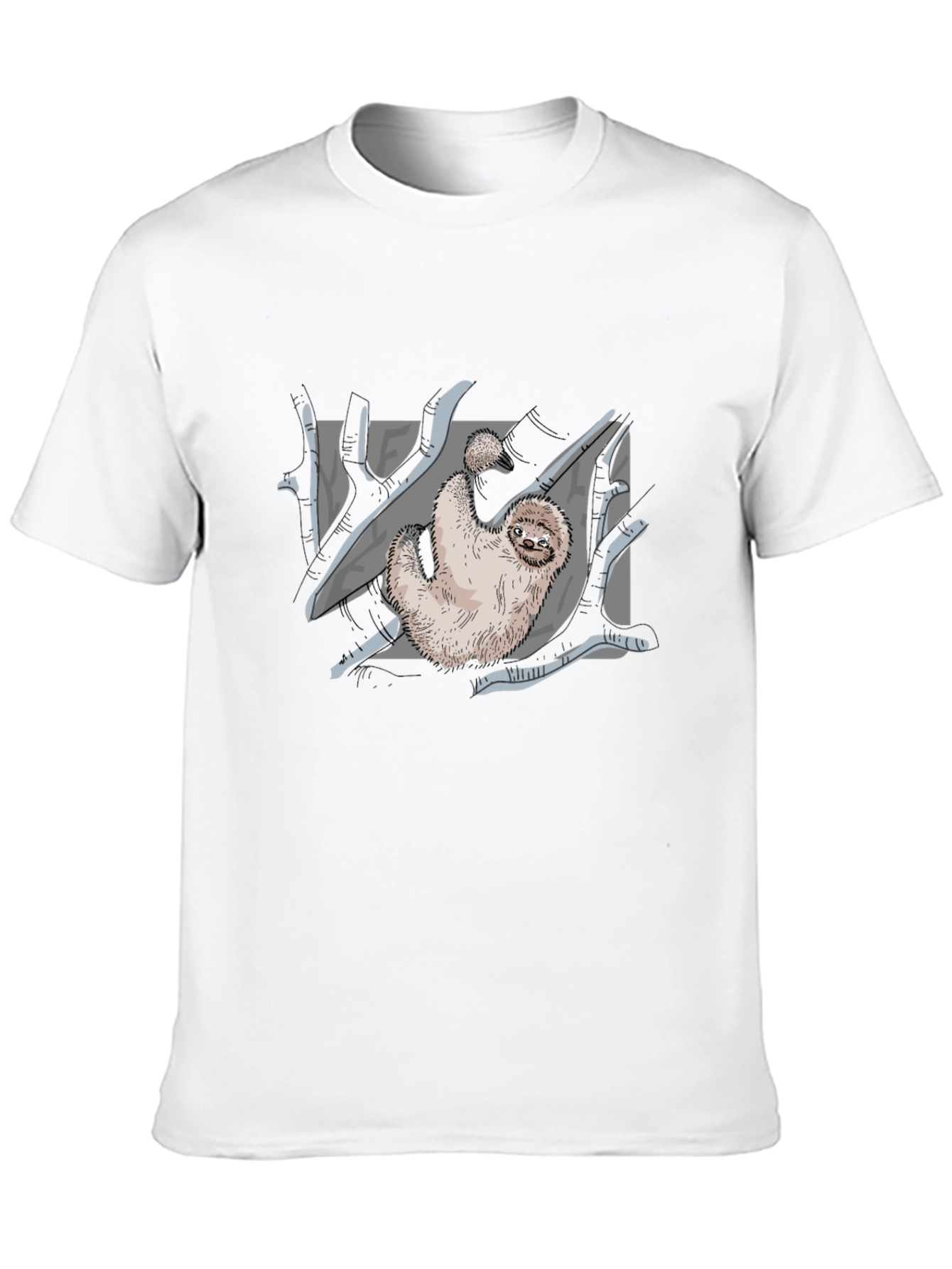 Sloth Graphic Print Black T-Shirt