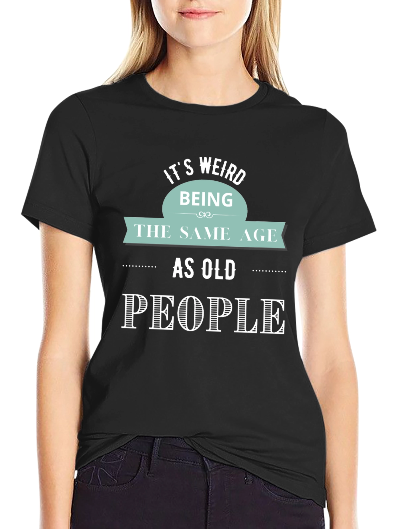 Funny Old People Graphic Tee - Black Cotton T-Shirt