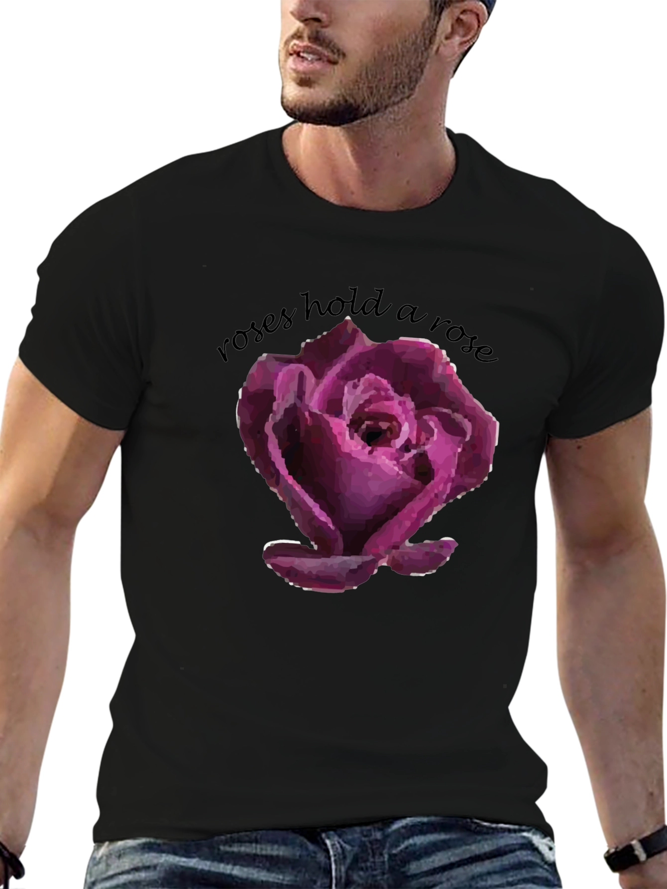 Roses Hold a Rose Graphic T-Shirt