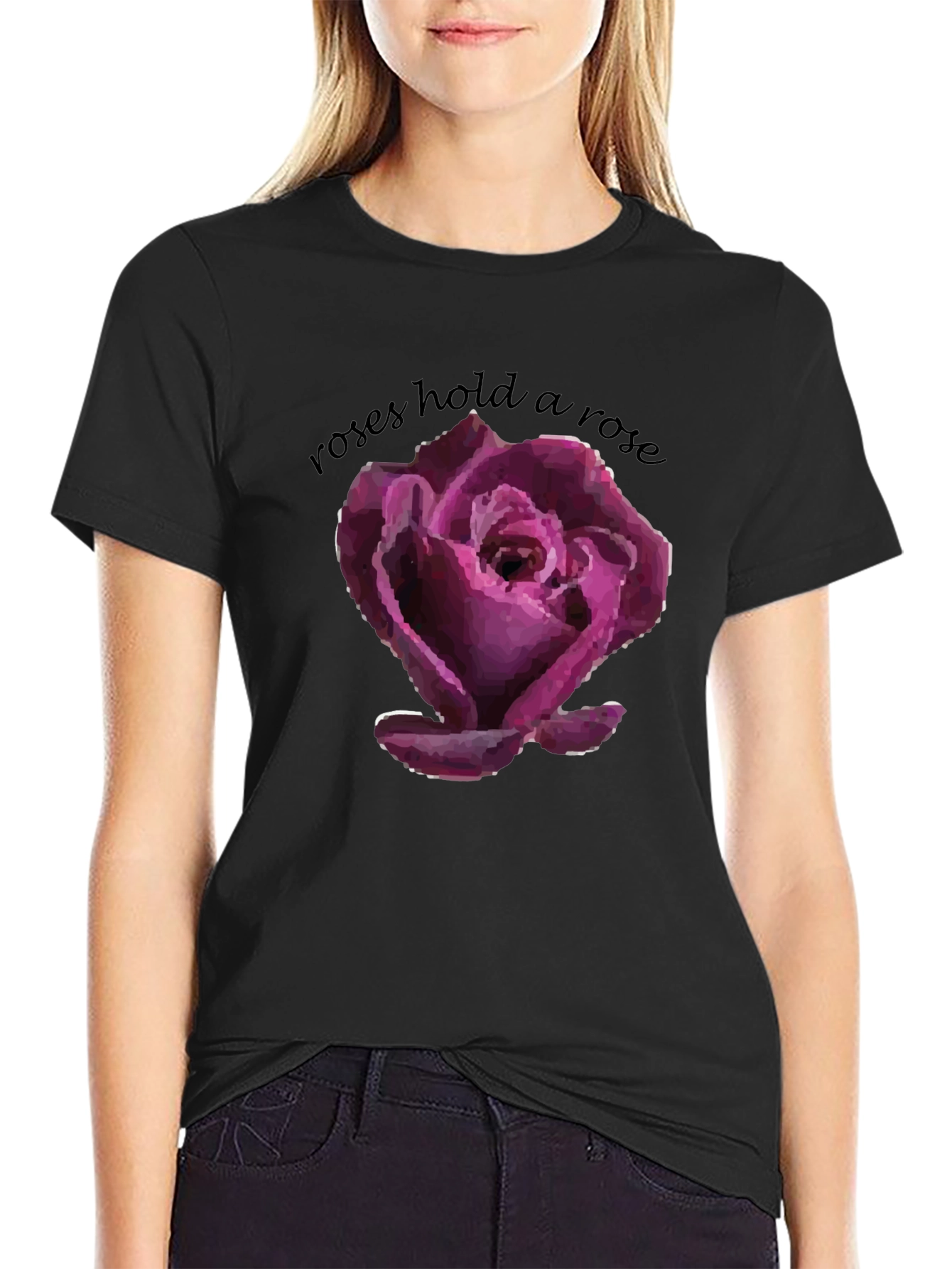 Roses Hold a Rose Graphic T-Shirt