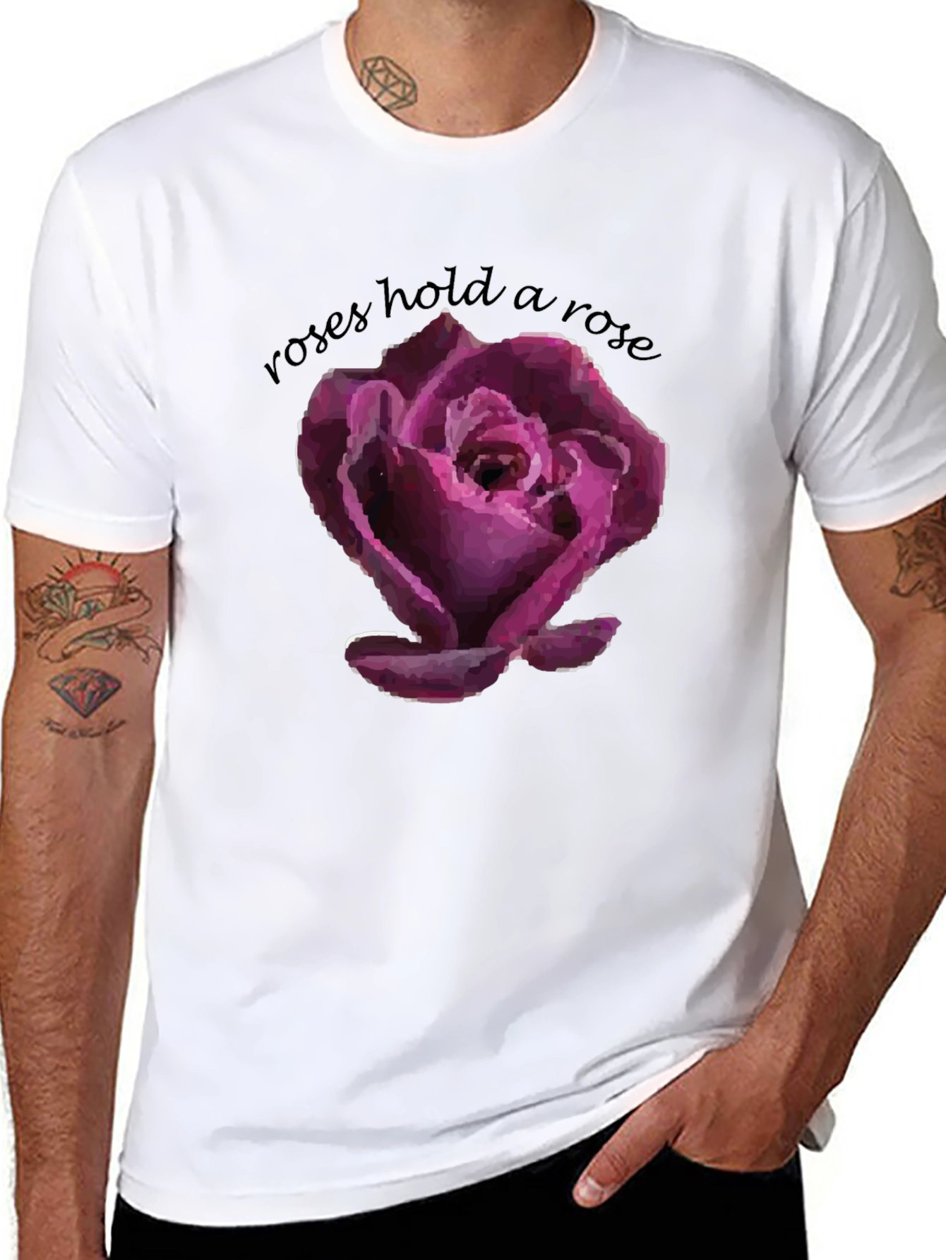 Roses Hold a Rose Graphic T-Shirt