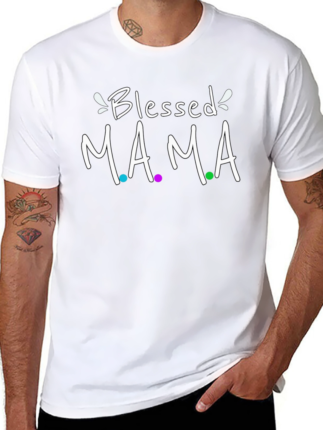 Blessed Mama Graphic Tee - Cute Mom Shirt