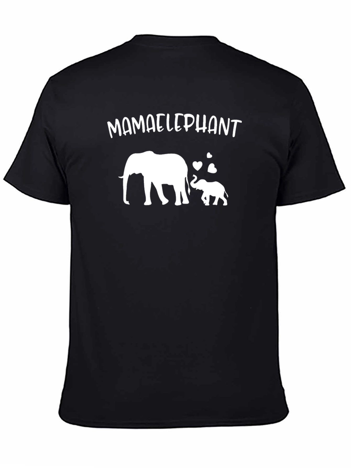 Mama Elephant Graphic T-Shirt - Black