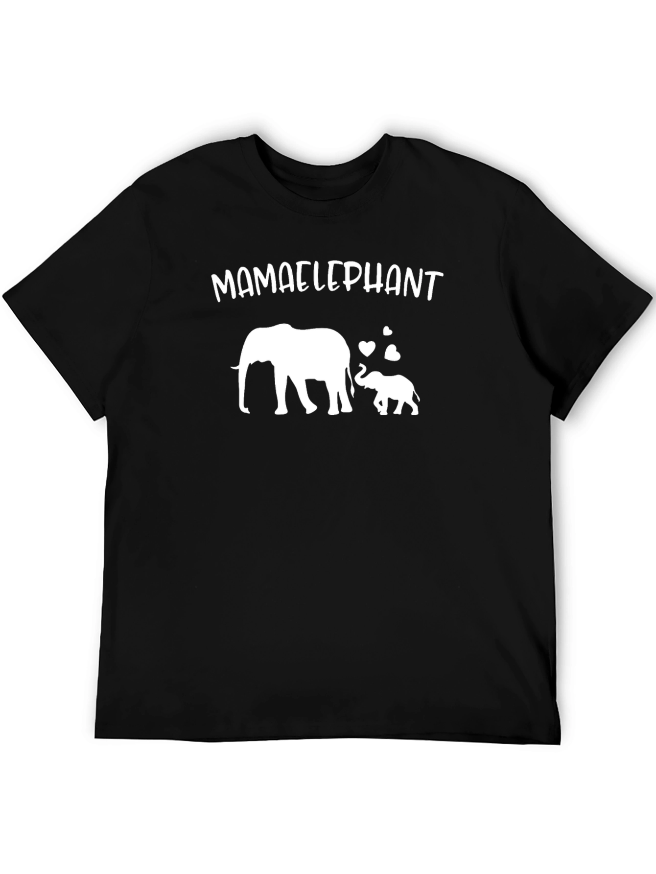 Mama Elephant Graphic T-Shirt - Black