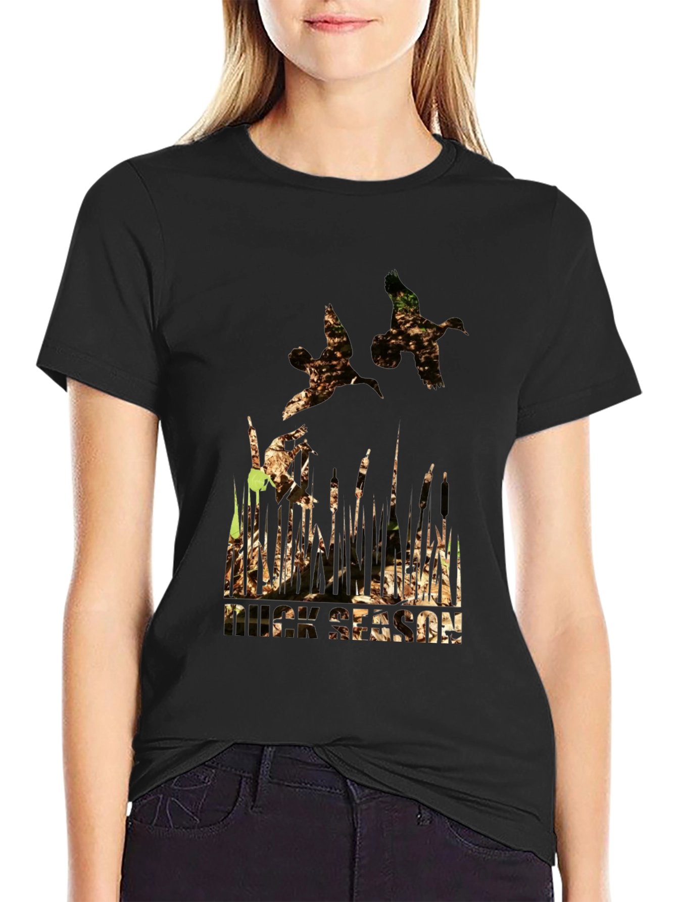 Duck Hunting Season Graphic Tee - Mens Black T-Shirt