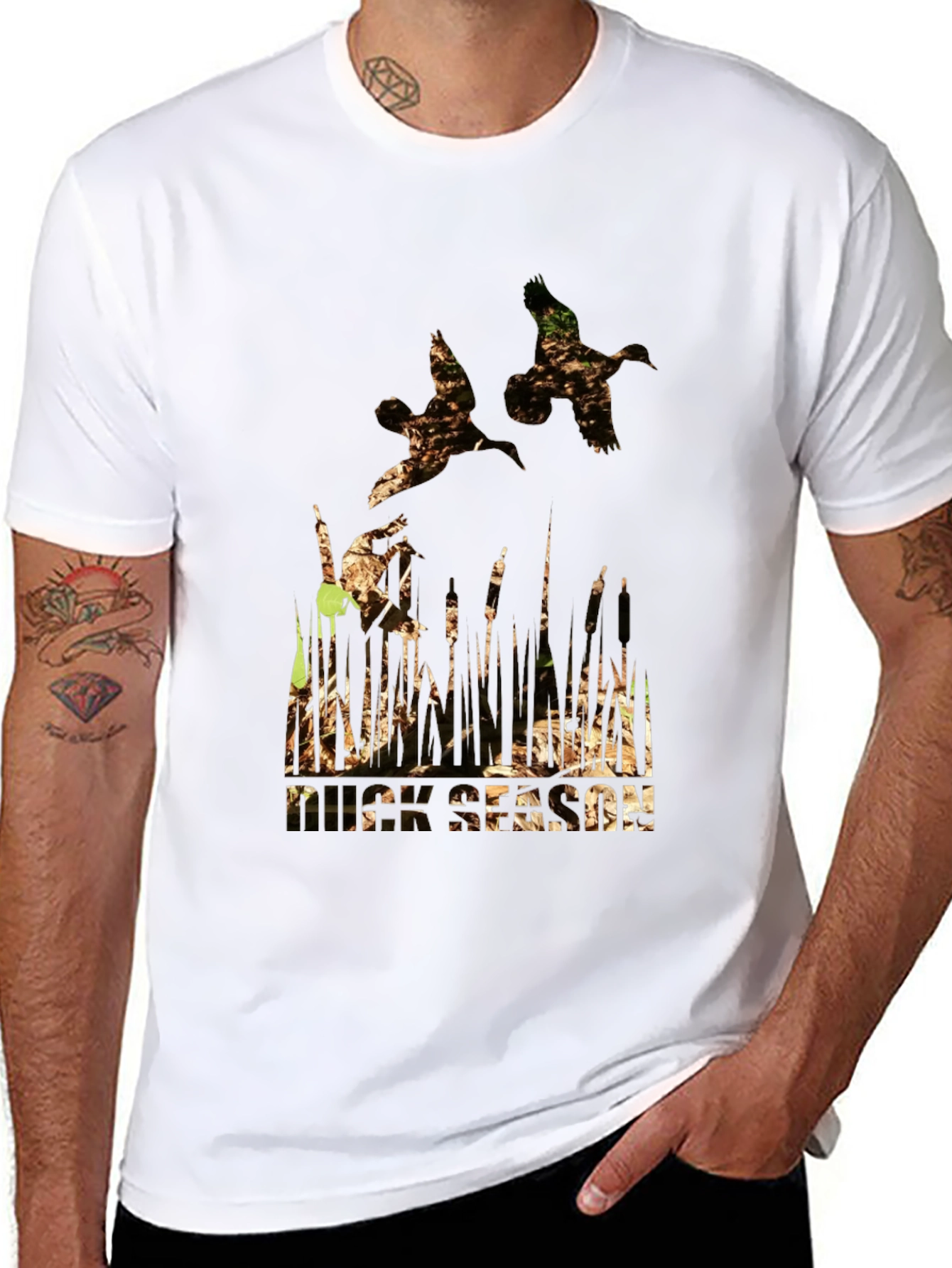 Duck Hunting Season Graphic Tee - Mens Black T-Shirt