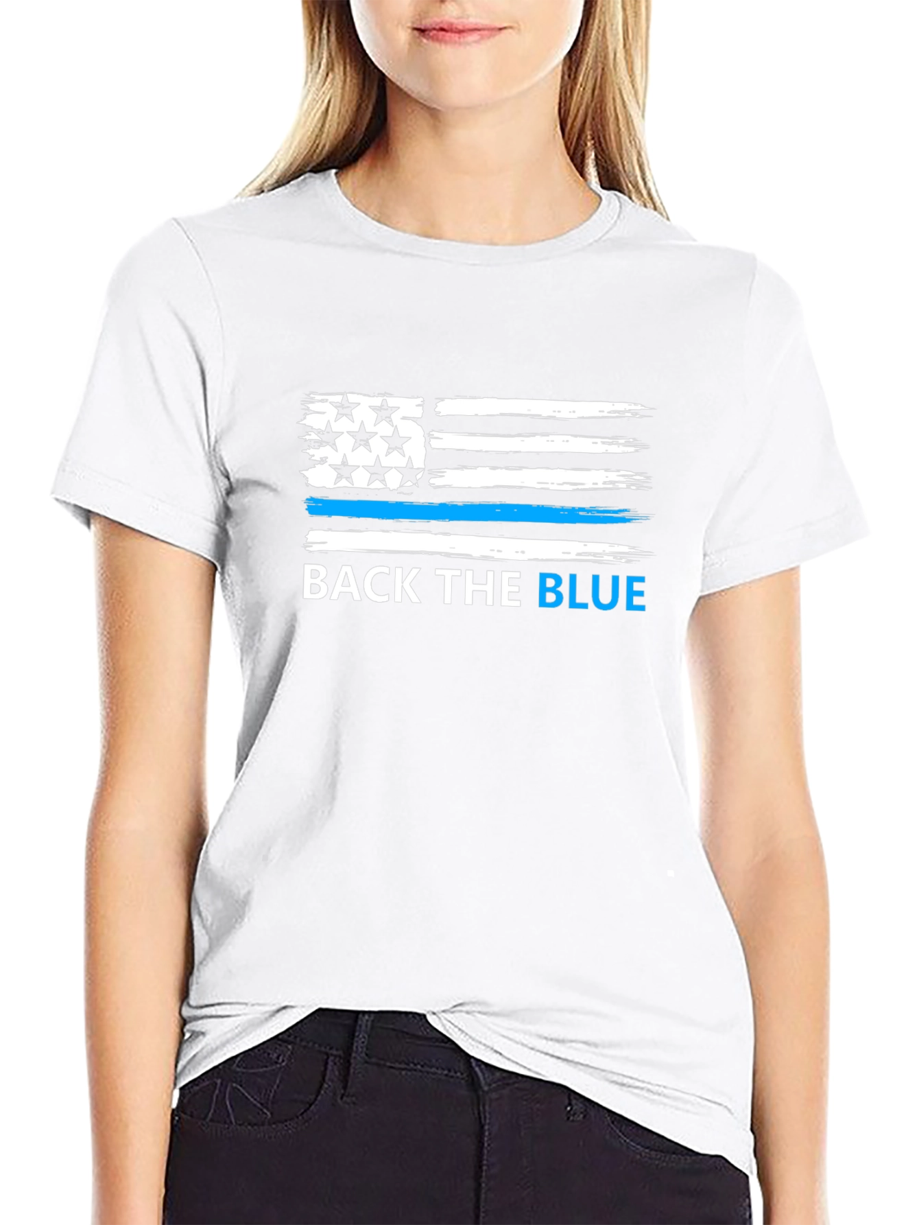 Back the Blue American Flag T-Shirt