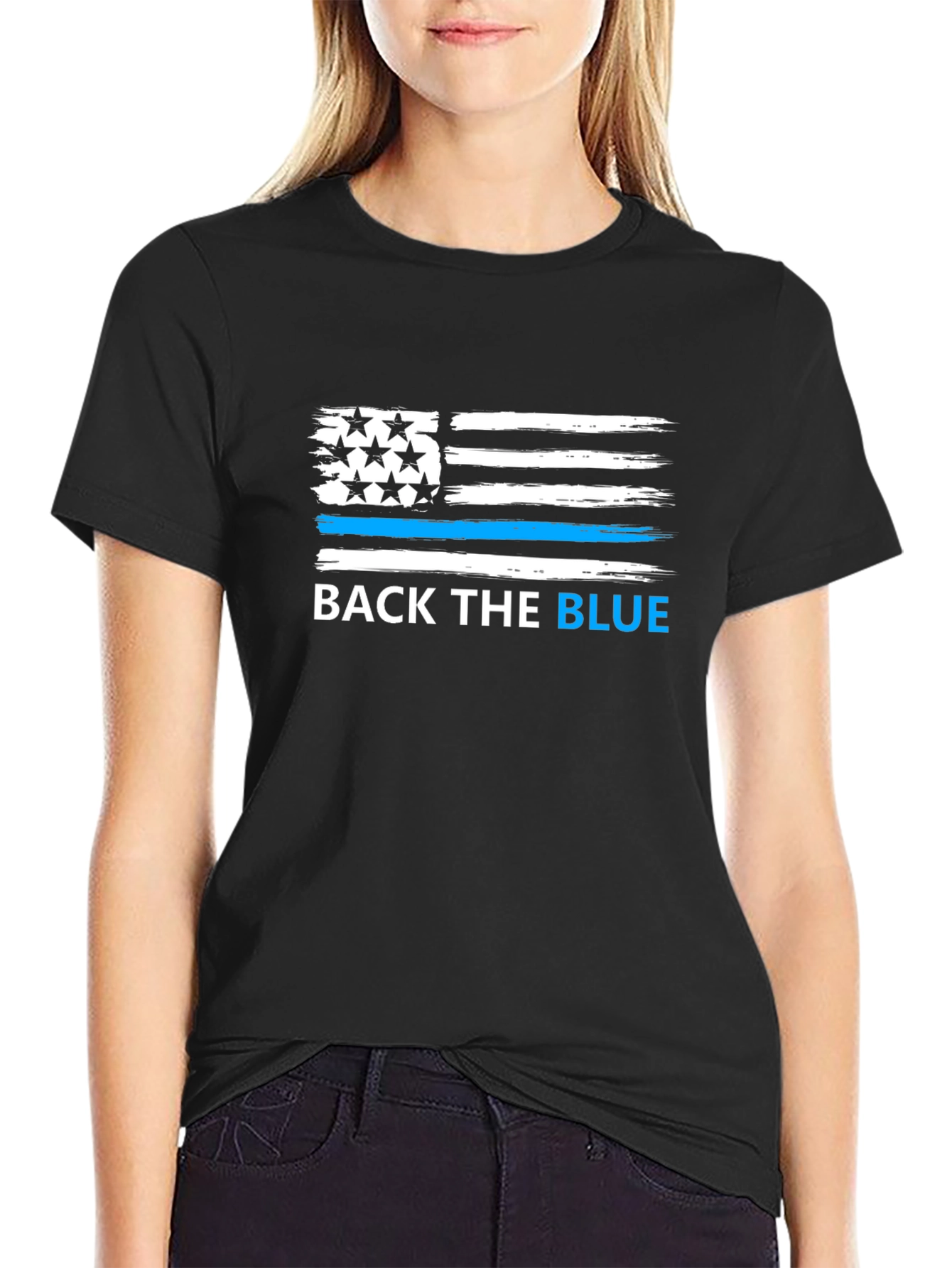 Back the Blue American Flag T-Shirt