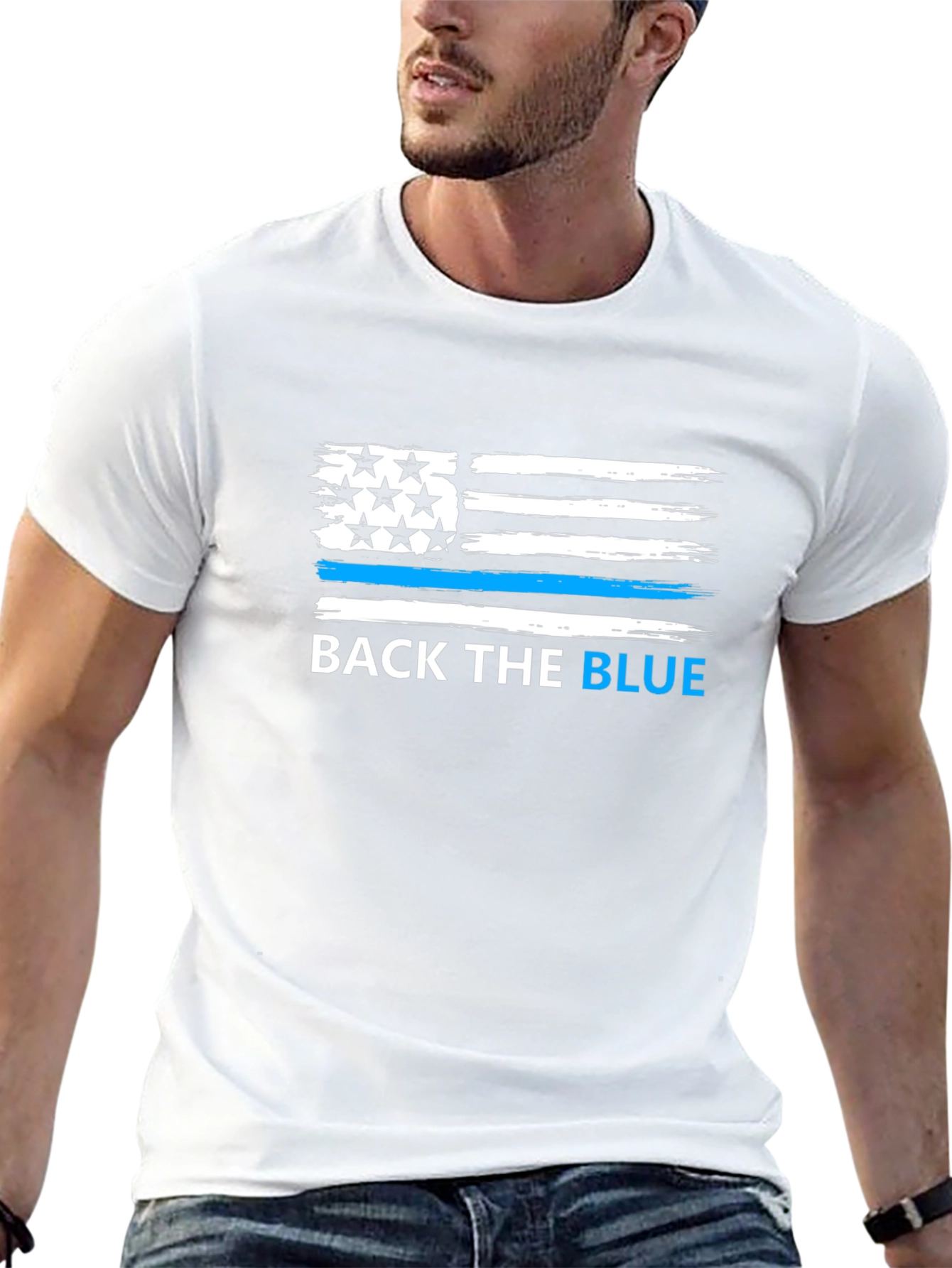 Back the Blue American Flag T-Shirt