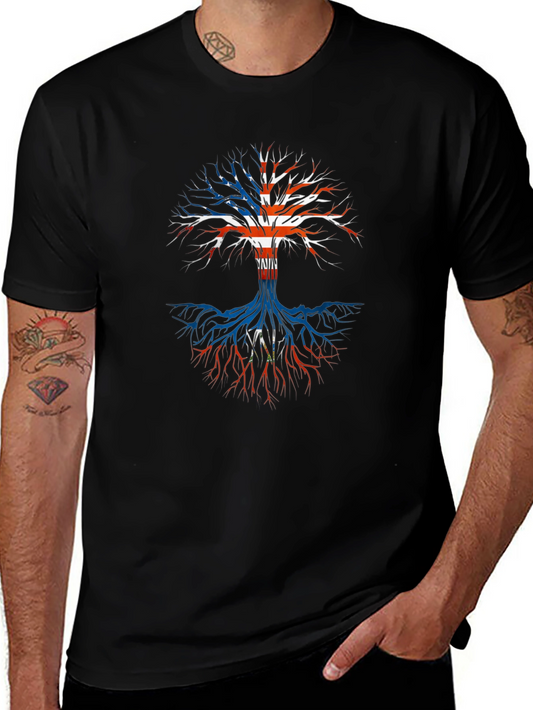USA Flag Tree T-Shirt - Patriotic Roots Design
