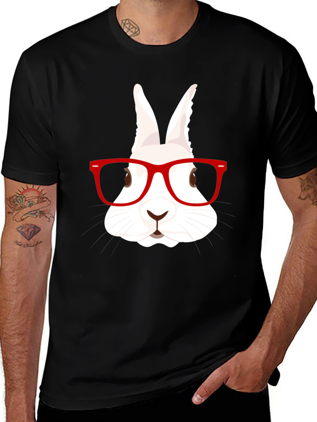 Rabbit with Glasses Graphic Tee