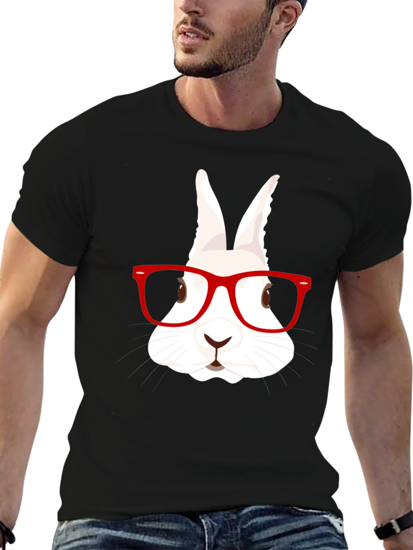 Rabbit with Glasses Graphic Tee