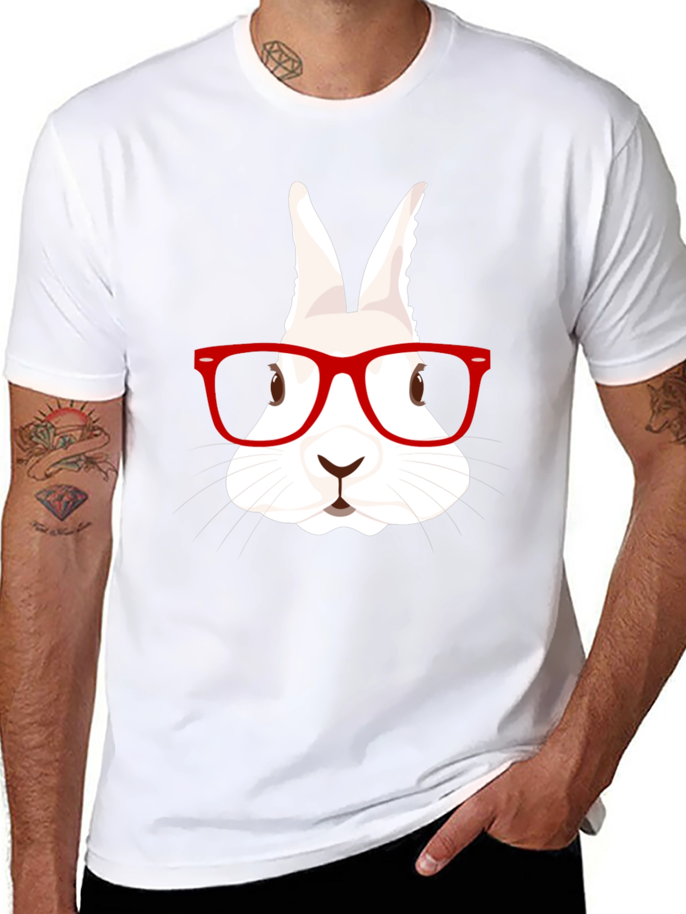 Rabbit with Glasses Graphic Tee