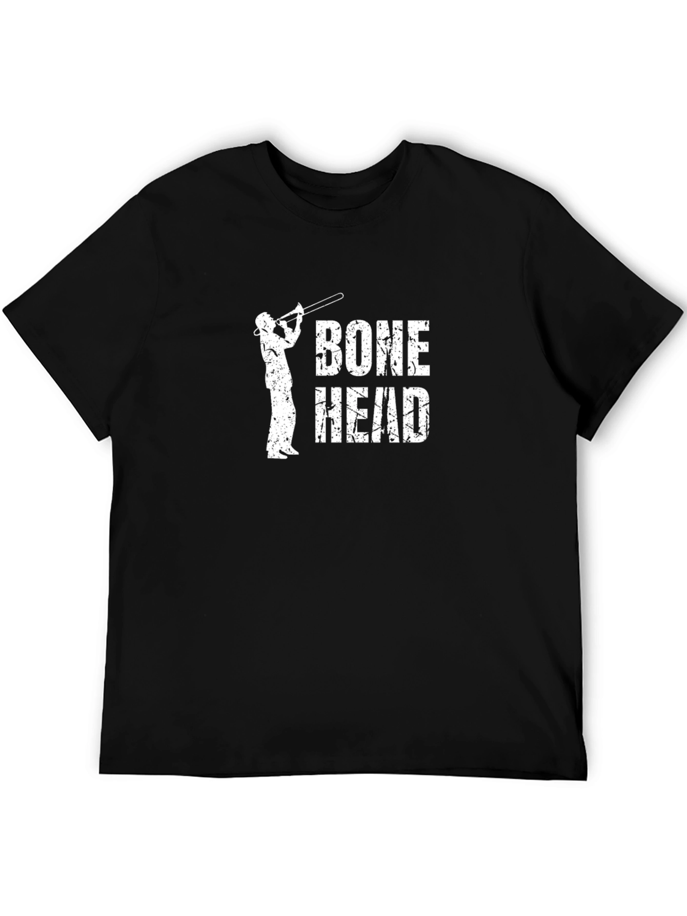 Bone Head Trombone Player Black T-Shirt