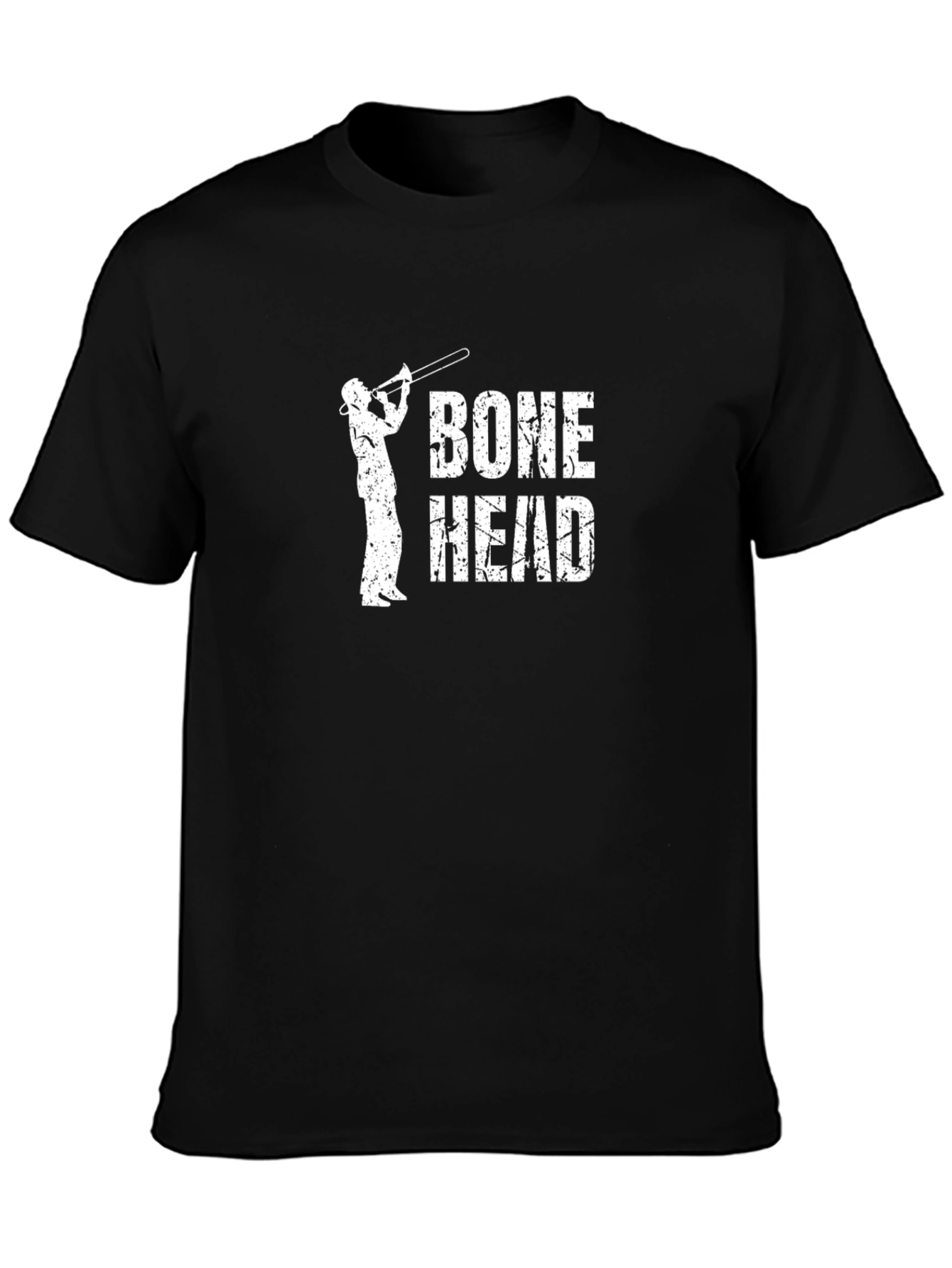 Bone Head Trombone Player Black T-Shirt