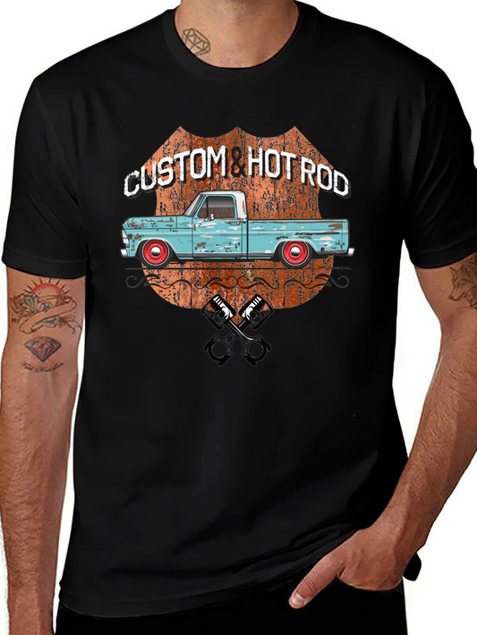 Custom Hot Rod Truck T-Shirt - Black