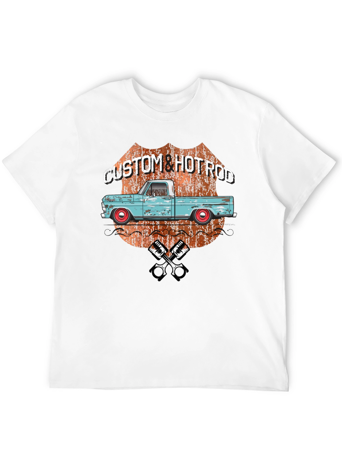 Custom Hot Rod Truck T-Shirt - Black