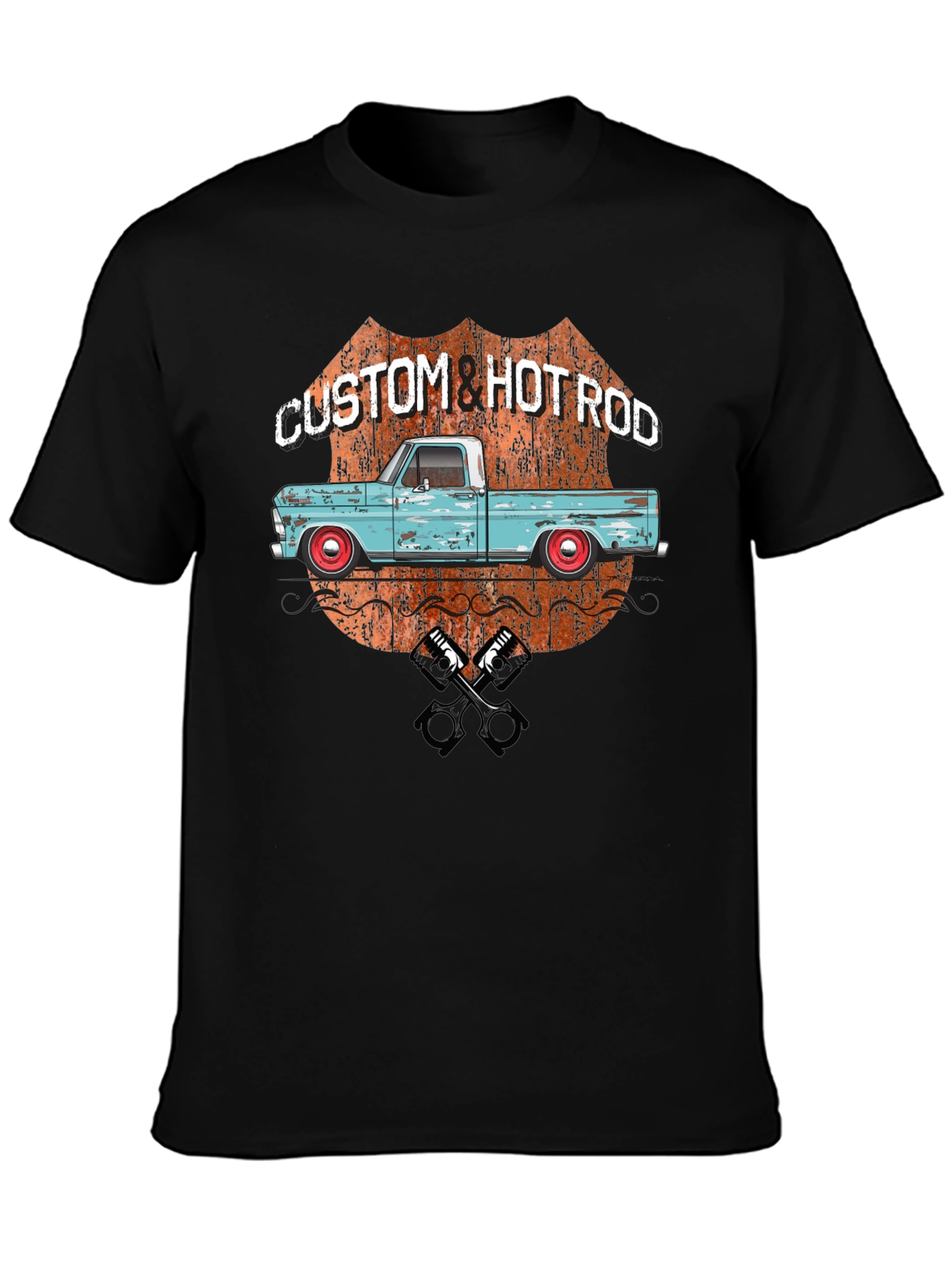 Custom Hot Rod Truck T-Shirt - Black