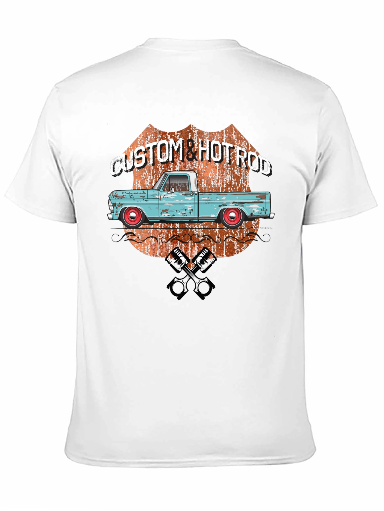 Custom Hot Rod Truck T-Shirt - Black