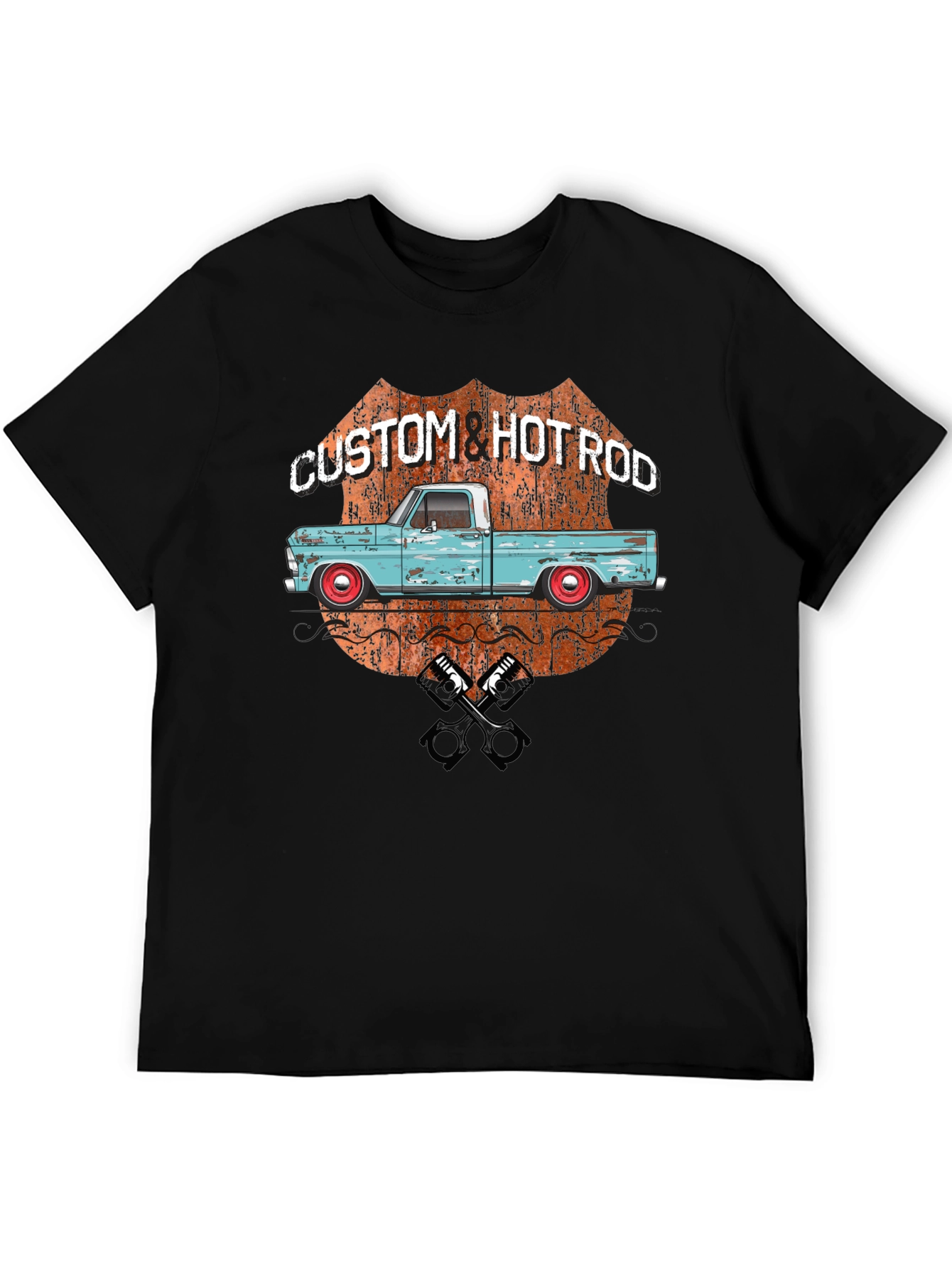 Custom Hot Rod Truck T-Shirt - Black