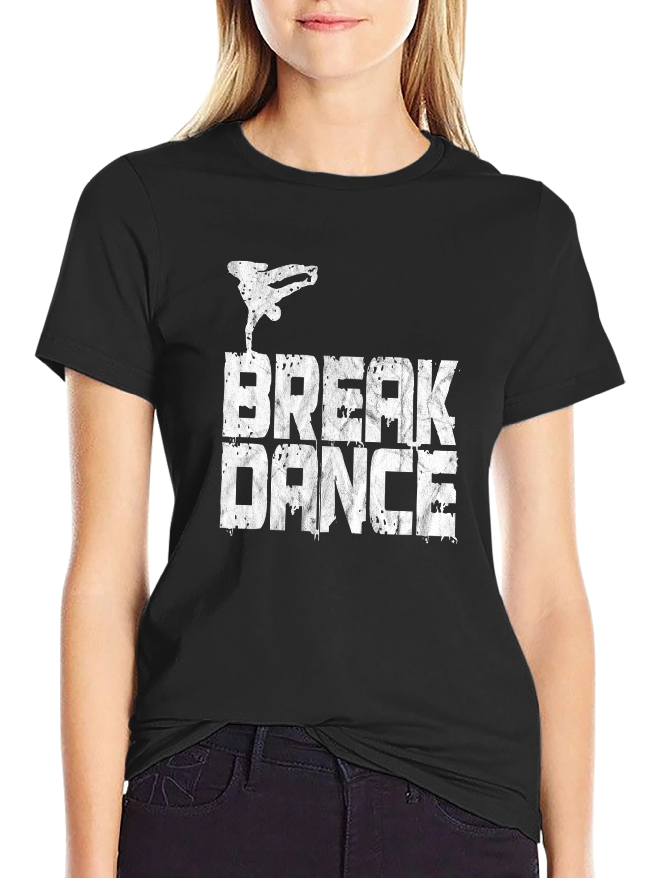 Break Dance Graphic T-Shirt - Black Cotton Tee