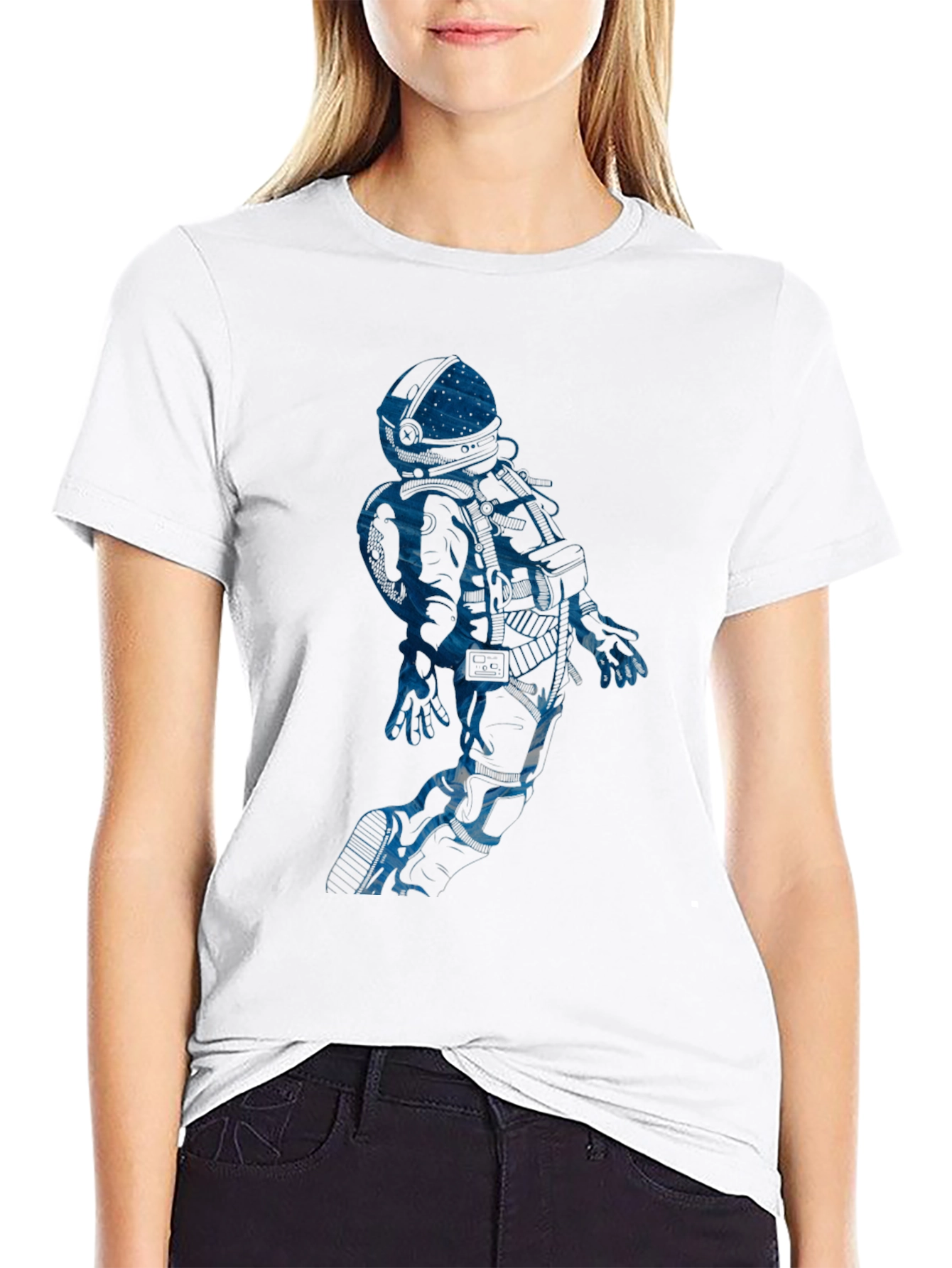 Astronaut Graphic Tee - Black Cotton Blend