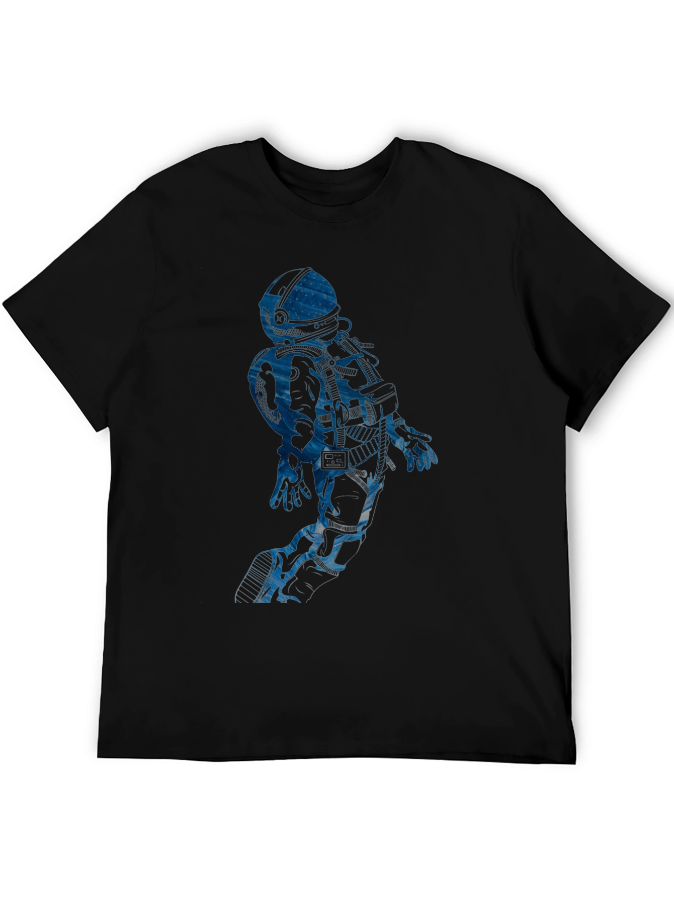 Astronaut Graphic Tee - Black Cotton Blend