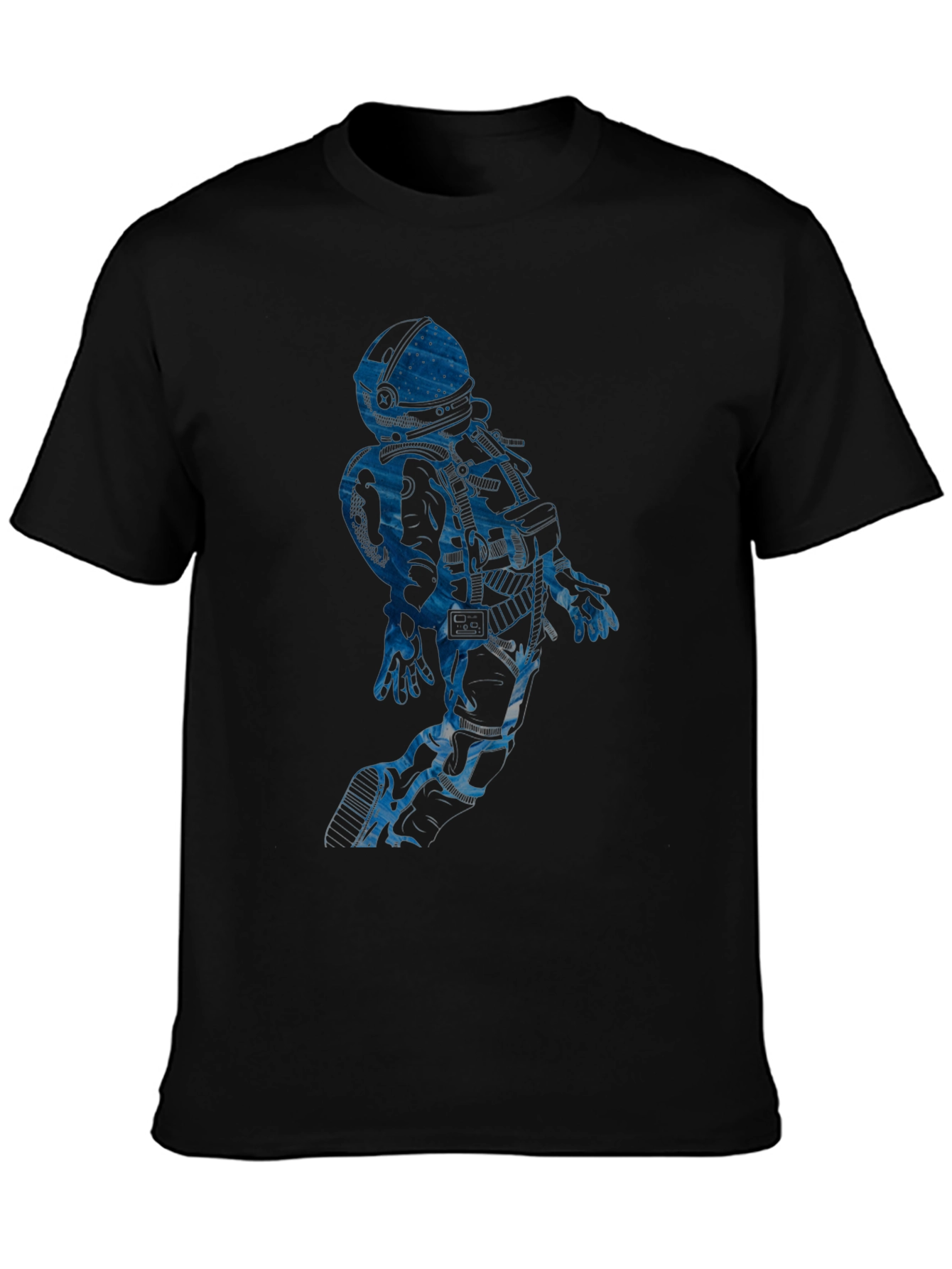 Astronaut Graphic Tee - Black Cotton Blend