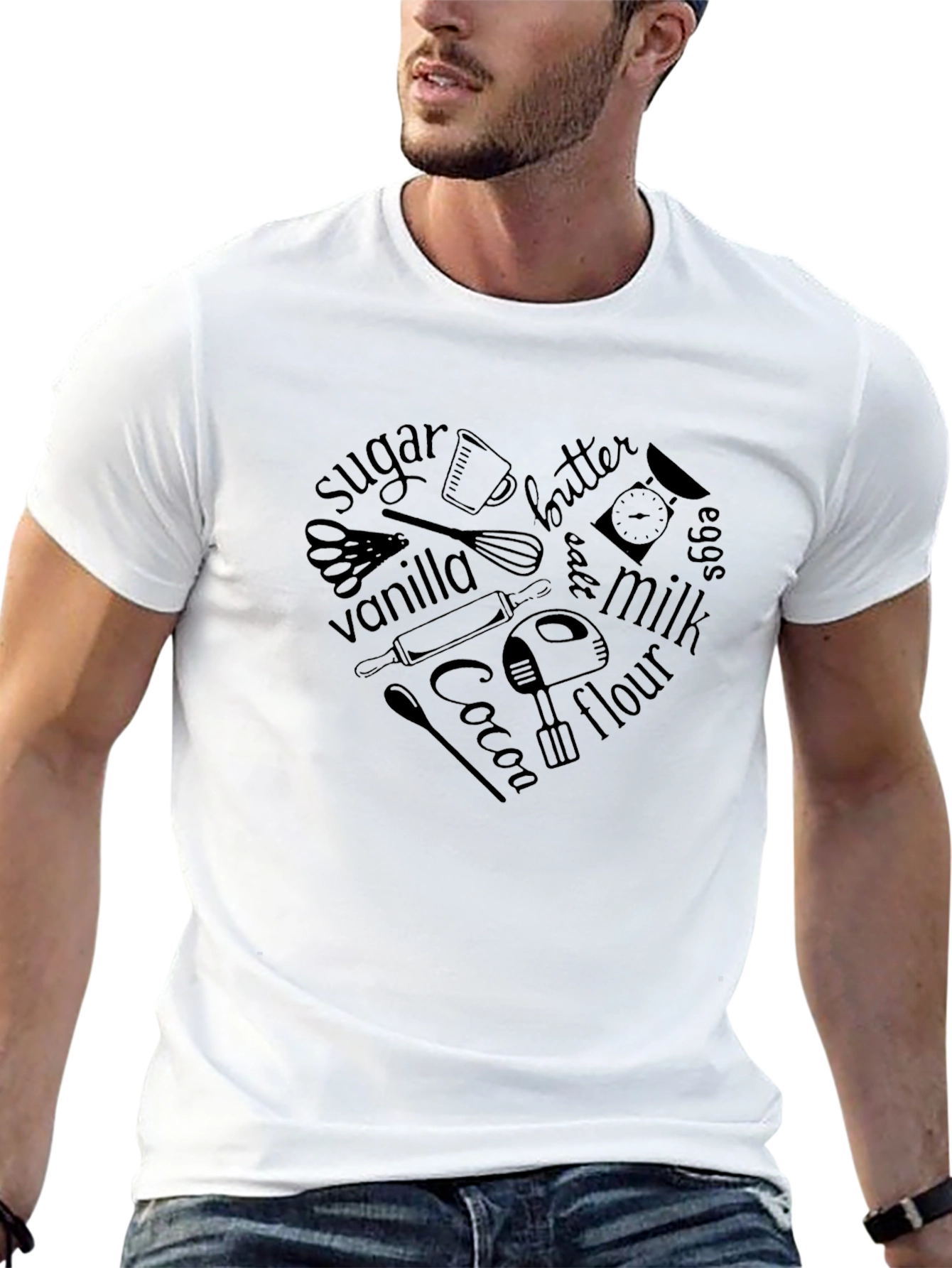Baking Lover Heart Graphic T-Shirt - Unisex