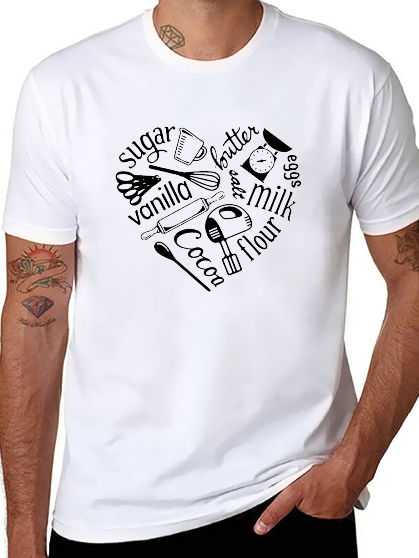 Baking Lover Heart Graphic T-Shirt - Unisex