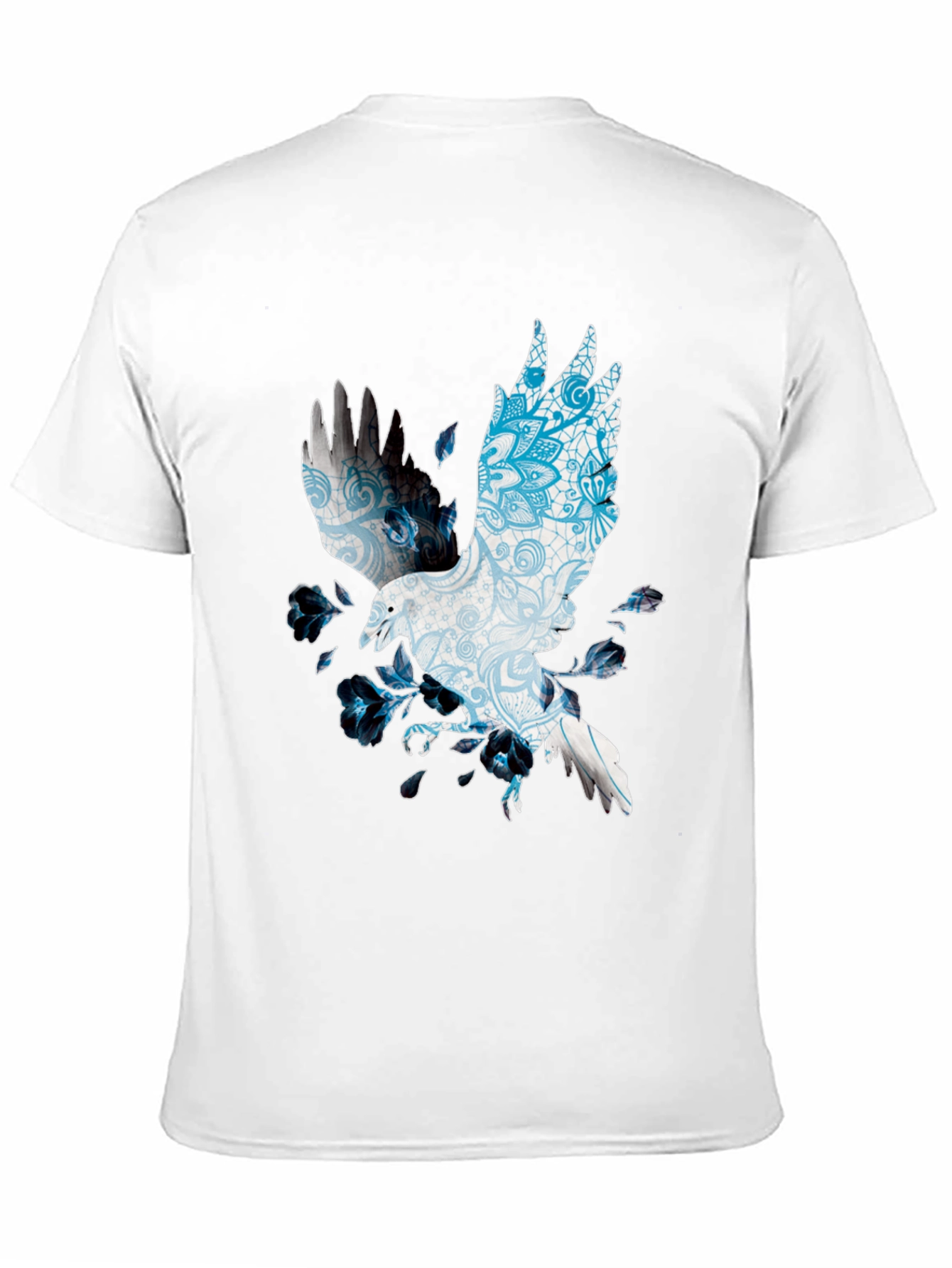 Raven Mandala Print Black T-Shirt