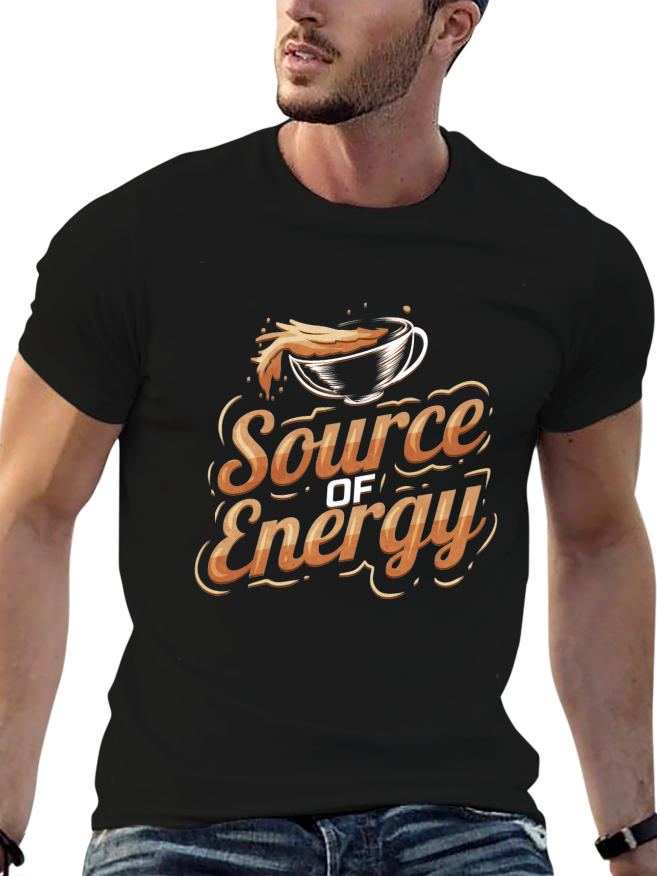 Source of Energy Coffee Graphic Tee - Black
