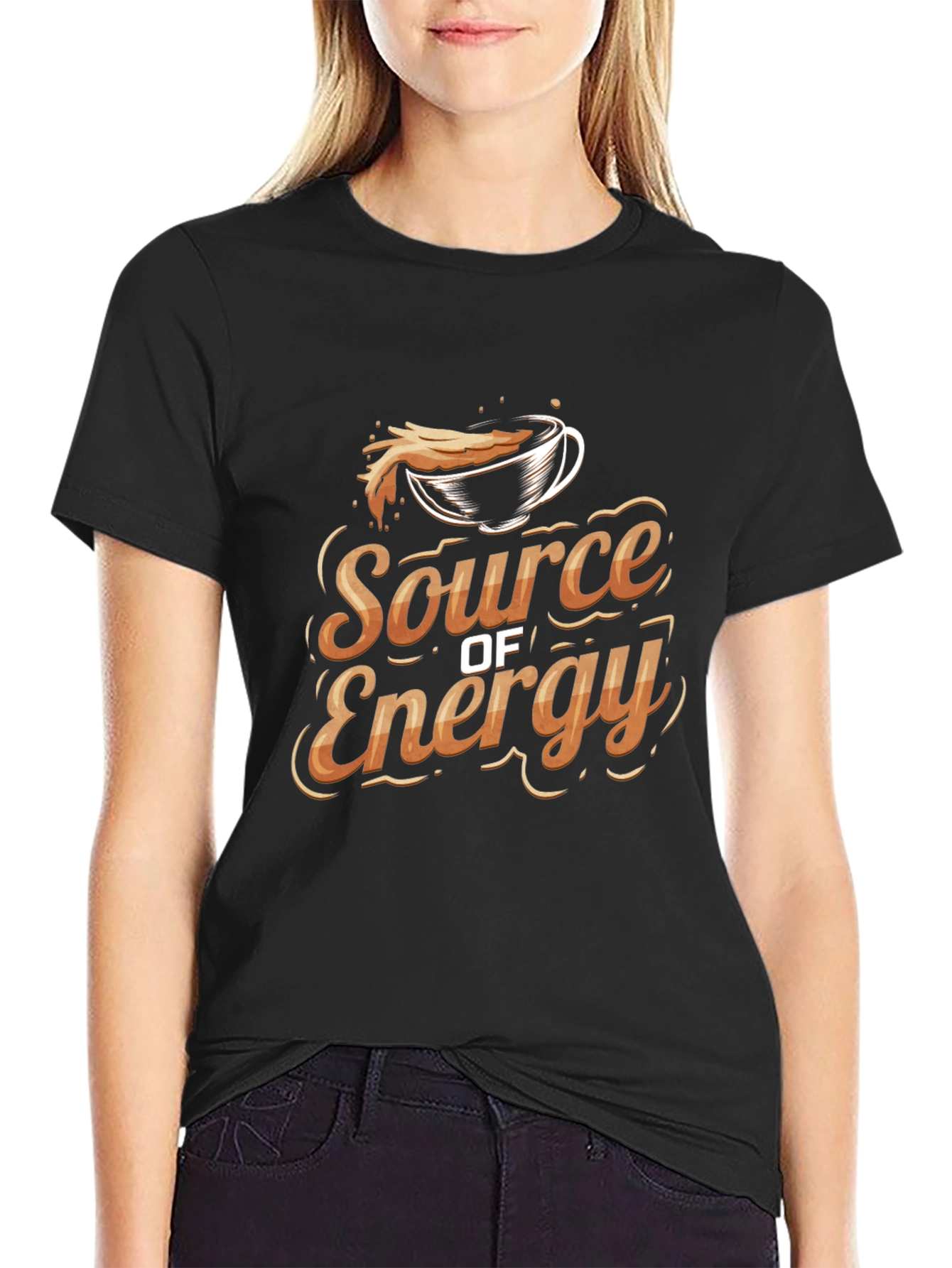 Source of Energy Coffee Graphic Tee - Black