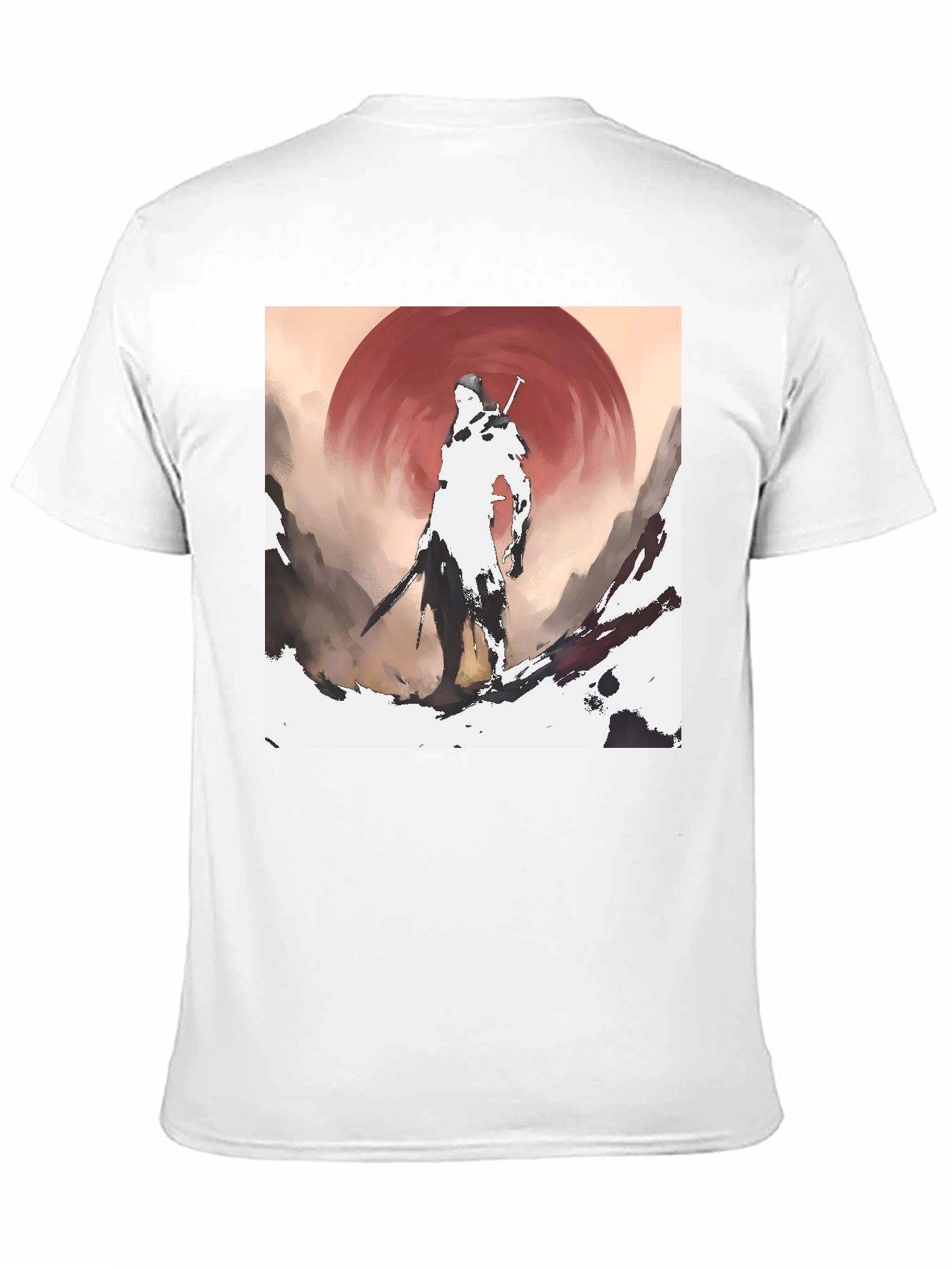 Samurai Sunset Graphic Tee - Stylish Ink Print