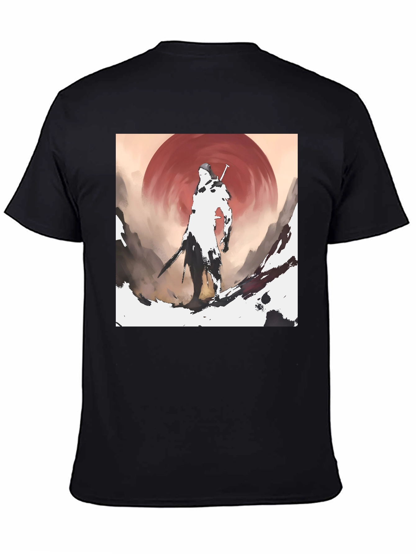 Samurai Sunset Graphic Tee - Stylish Ink Print