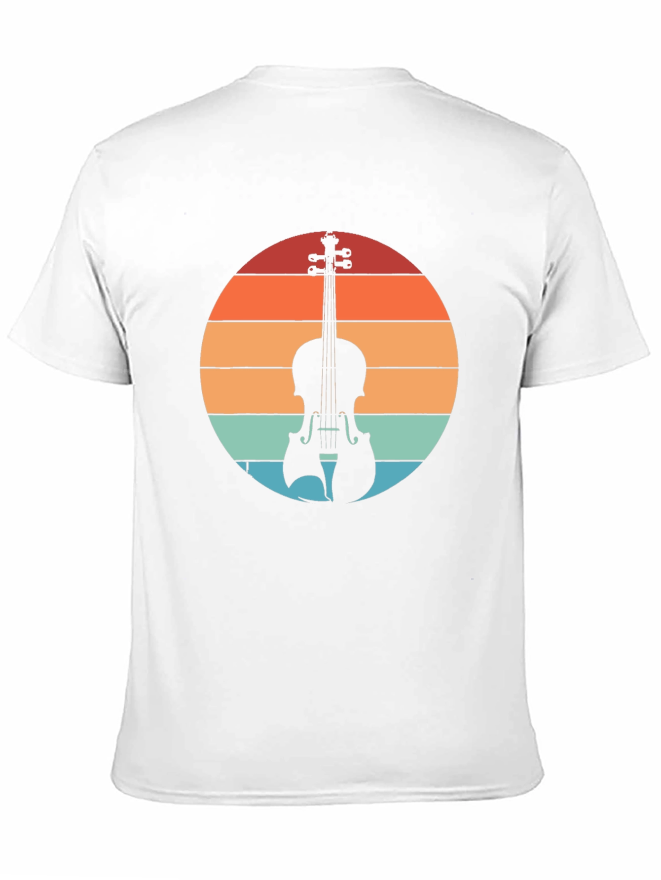 Retro Violin Sunset Graphic Tee - Musical Instrument T-Shirt