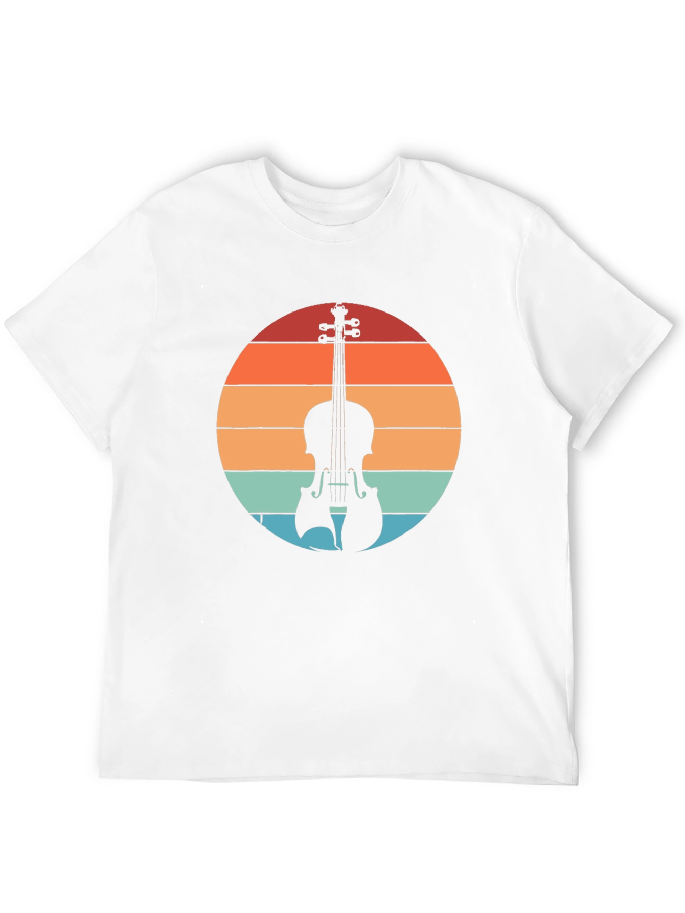 Retro Violin Sunset Graphic Tee - Musical Instrument T-Shirt