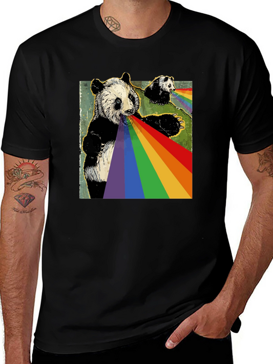 Panda Rainbow T-Shirt - Unique Graphic Tee