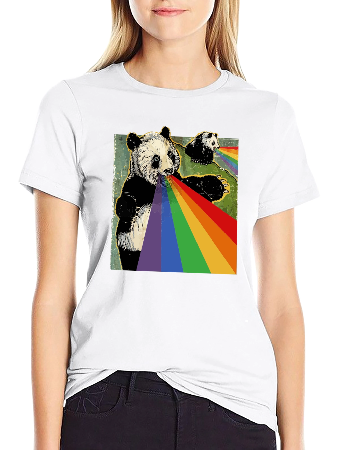 Panda Rainbow T-Shirt - Unique Graphic Tee