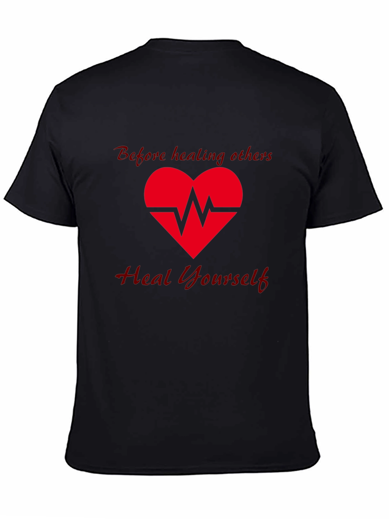 Heal Yourself Graphic Tee - Black Cotton T-Shirt