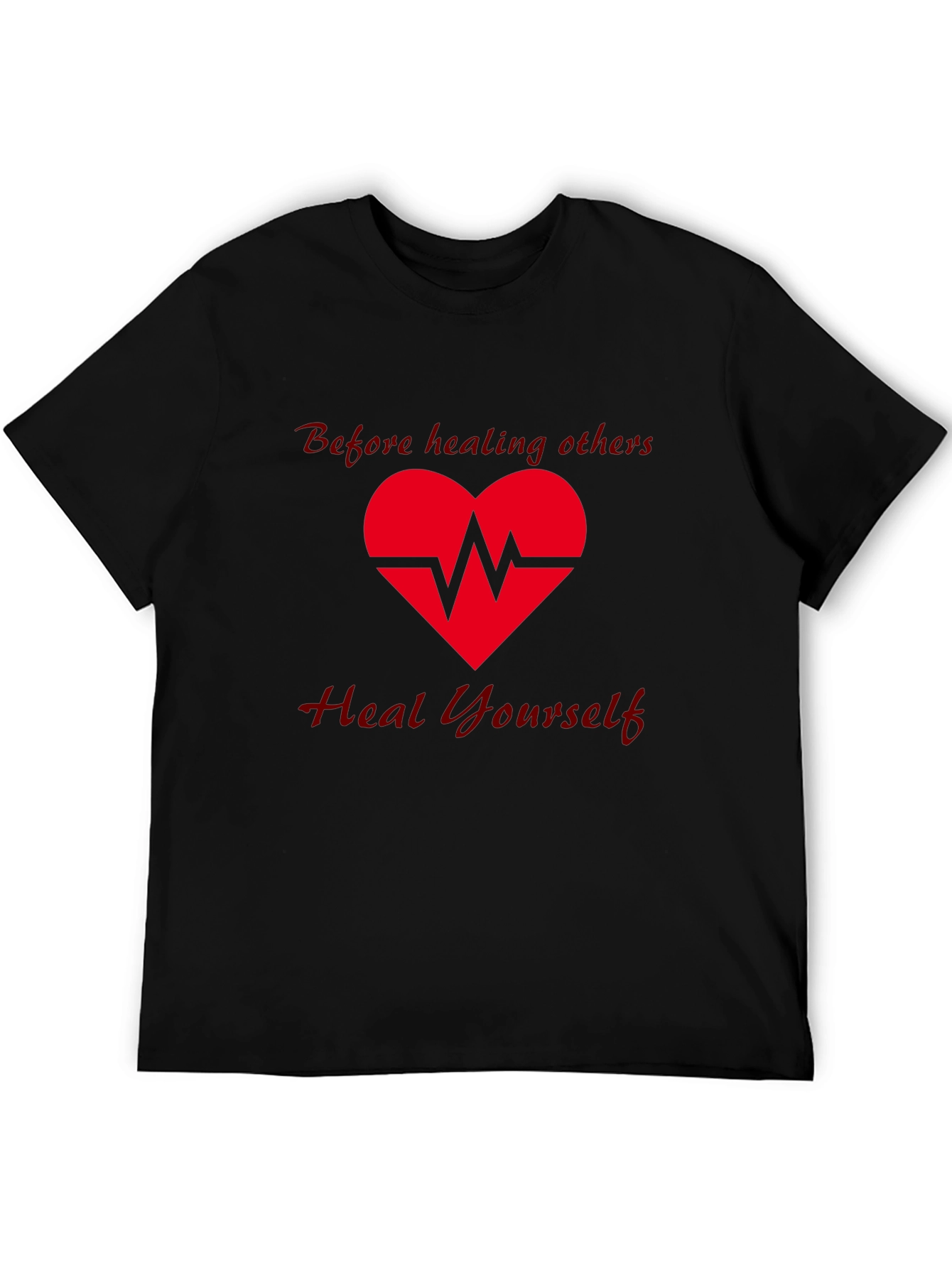 Heal Yourself Graphic Tee - Black Cotton T-Shirt