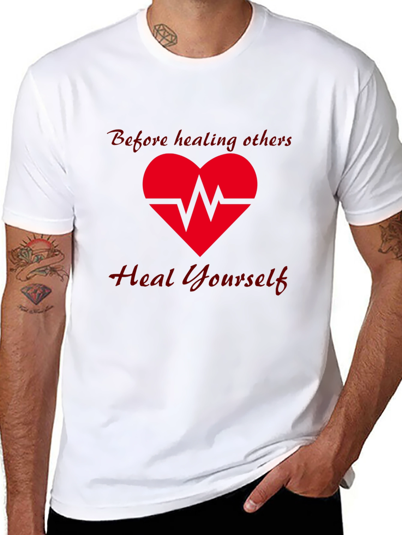 Heal Yourself Graphic Tee - Black Cotton T-Shirt